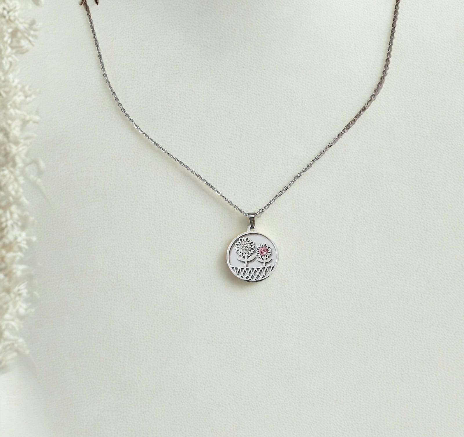 Stainless Steel Floral Necklace and Earring Set NL-31