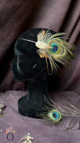 Couronne Athéna plume de paon