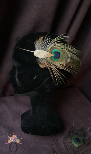 Couronne Athéna plume de paon