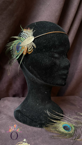 Couronne Athéna plume de paon