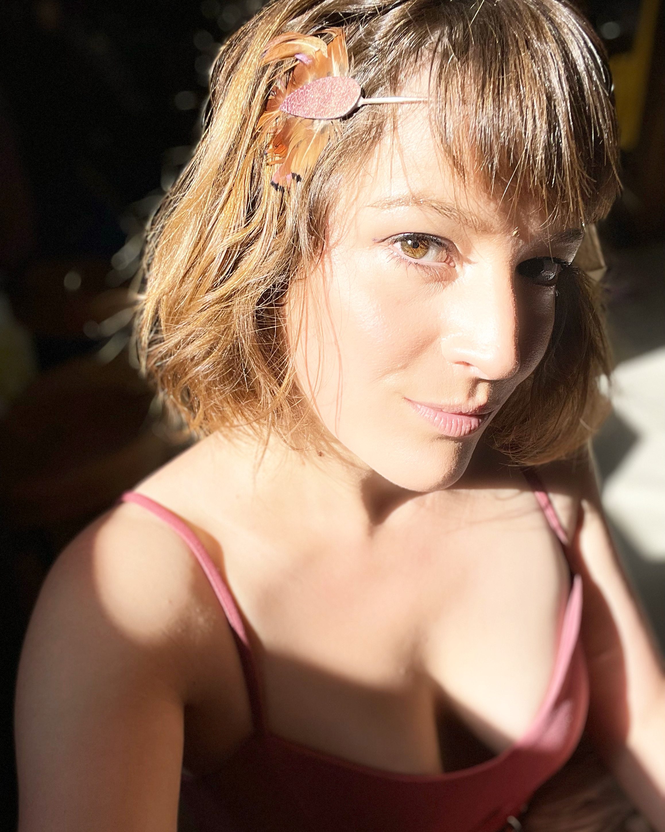 Couronne Athéna faisan rose