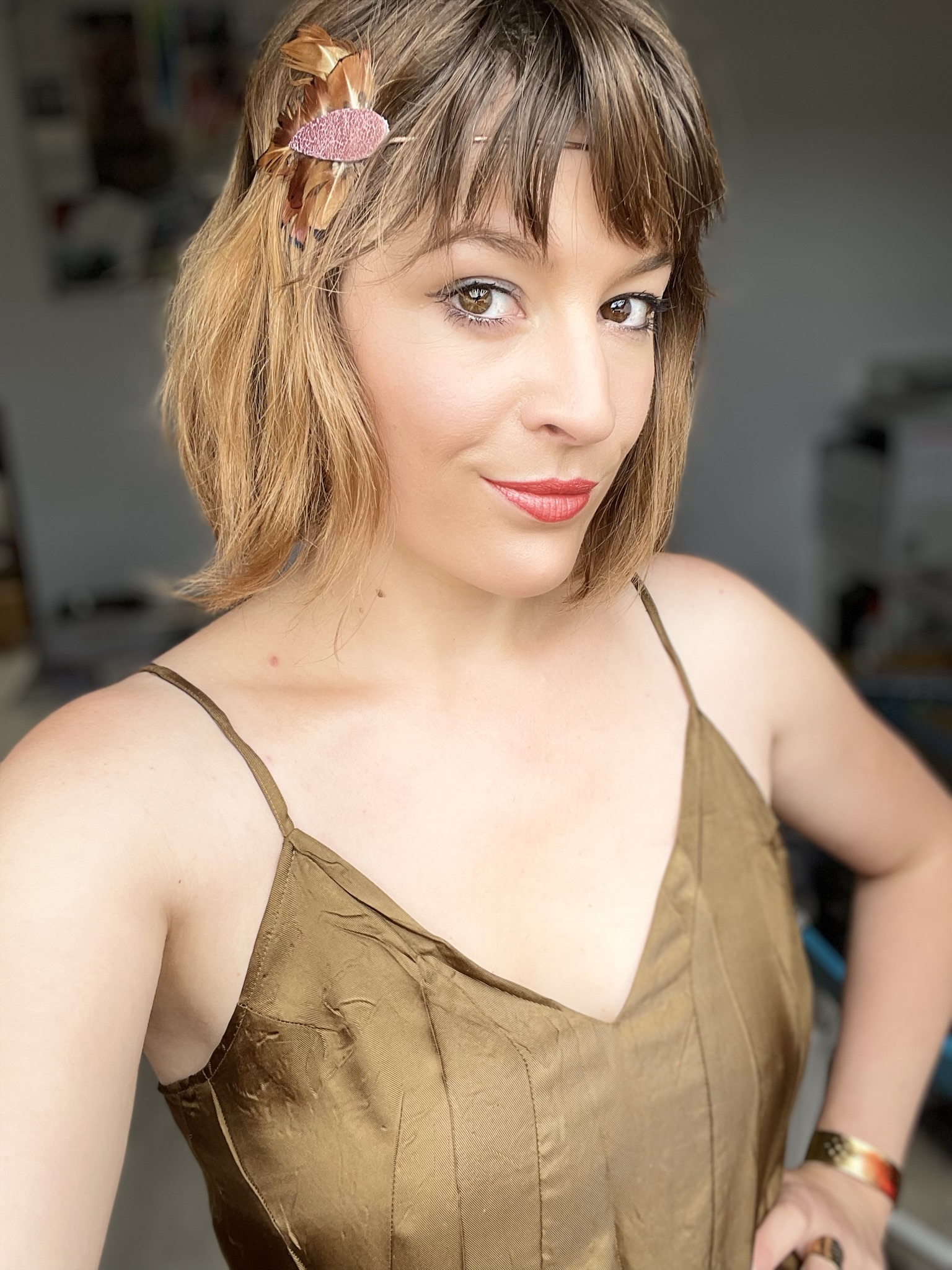 Couronne Athéna faisan rose