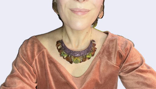 Collier Sourire violet gold