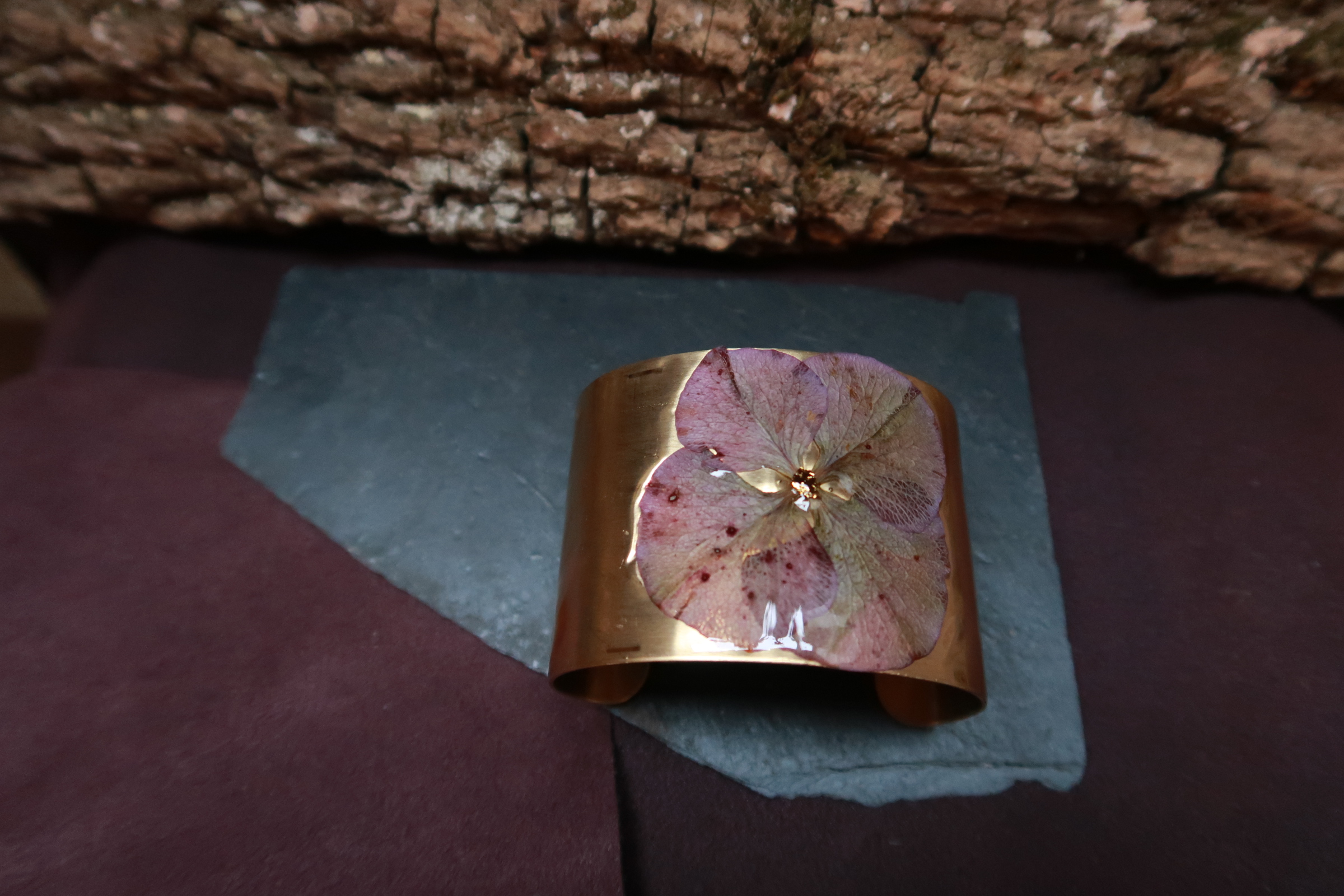 Bracelet Styx Hortensia rose-vert-mauve