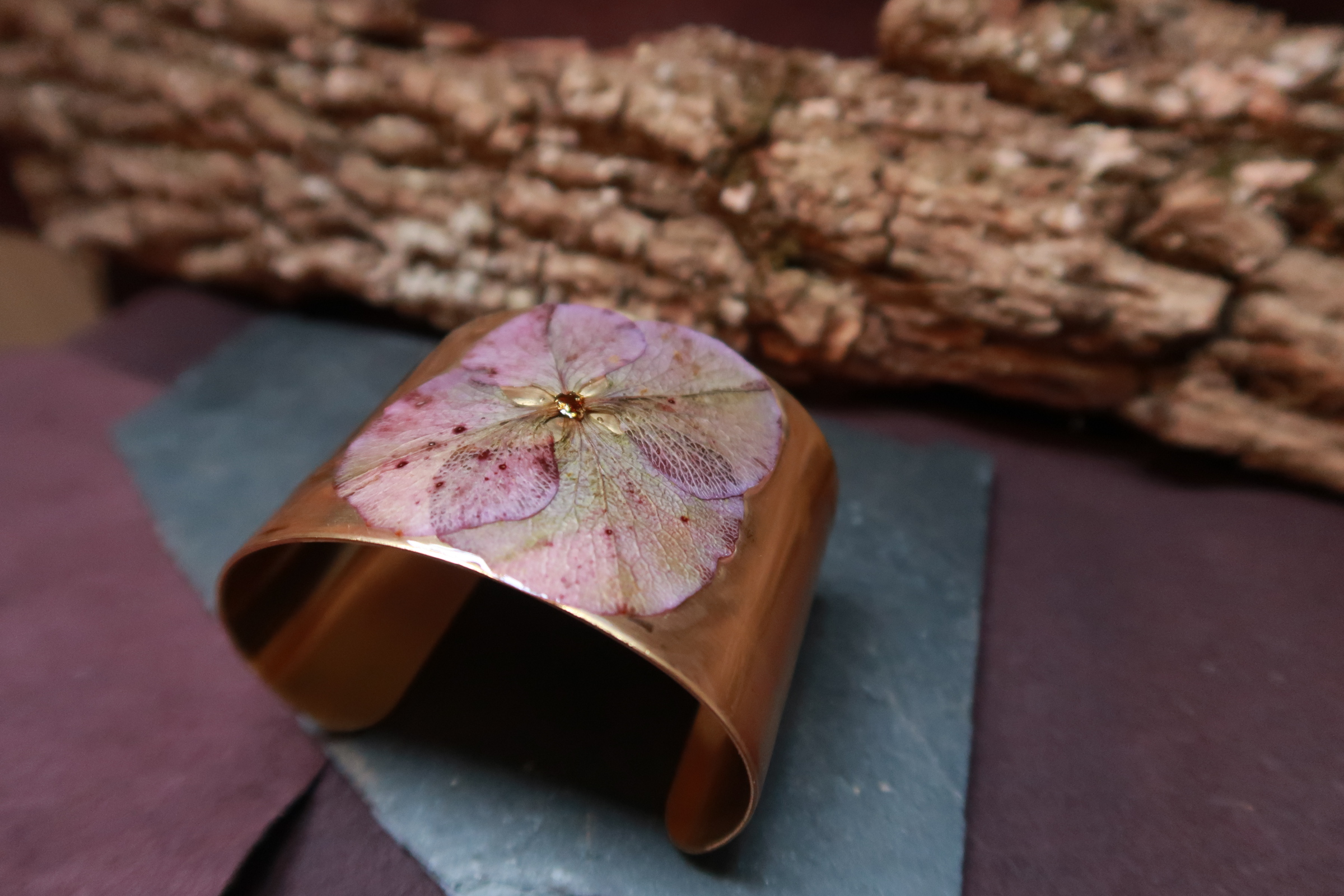 Bracelet Styx Hortensia rose-vert-mauve