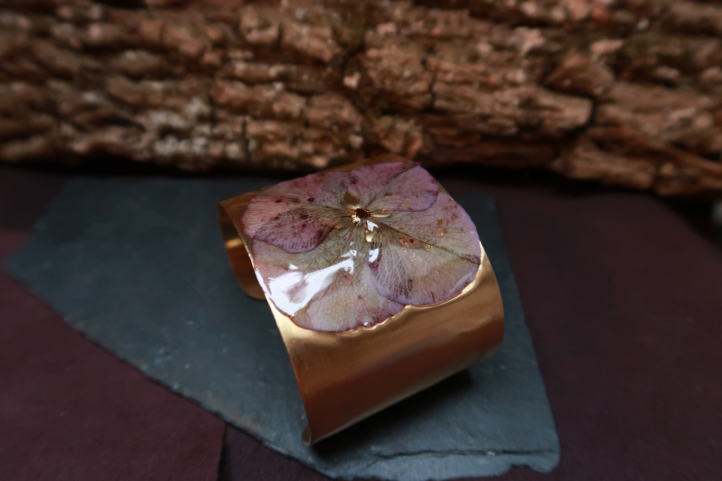 Bracelet Styx Hortensia rose-vert-mauve