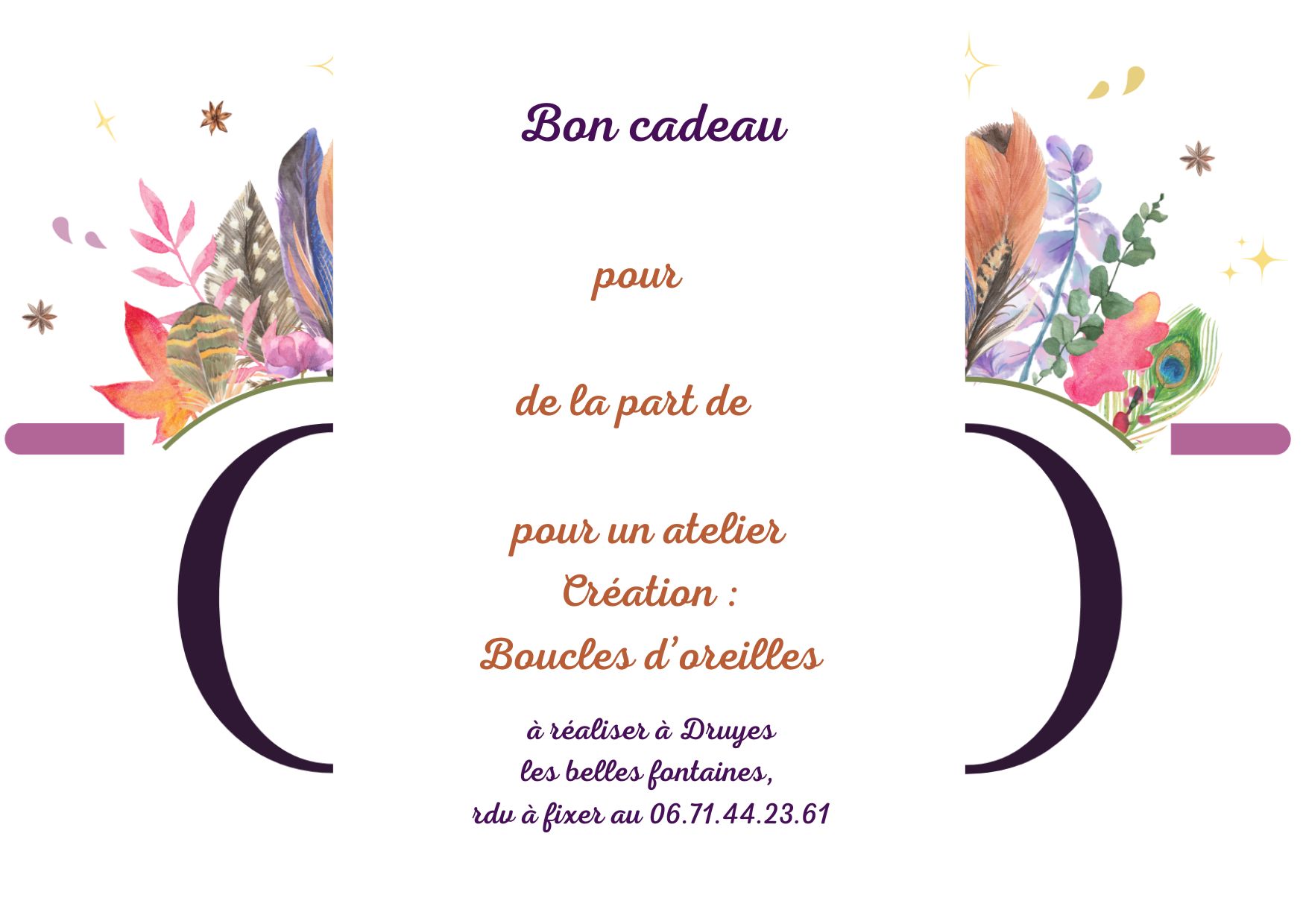 Bon cadeau Atelier boucles d'oreilles