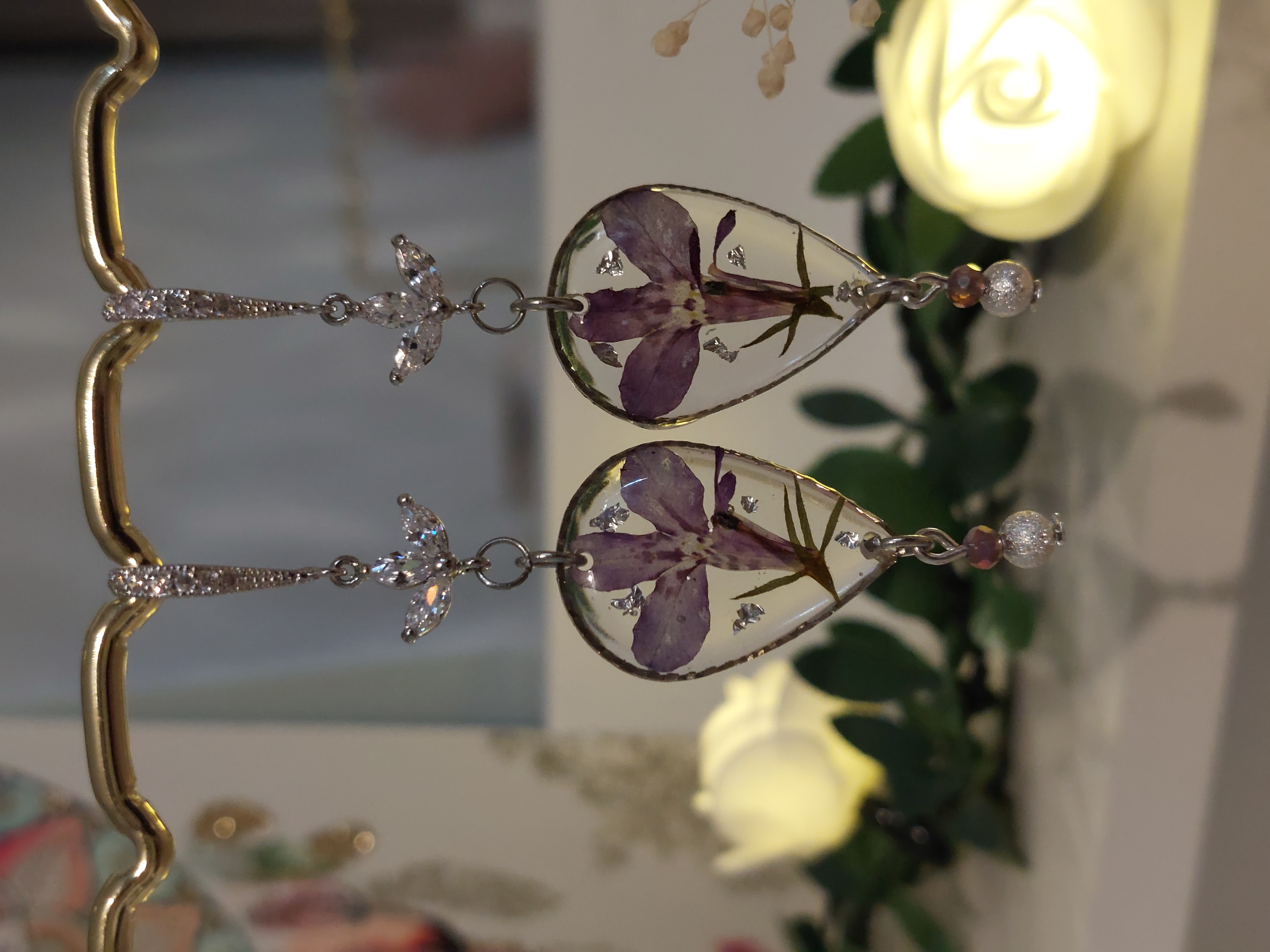 Boucles d'oreilles "Lobélia Etincelant"