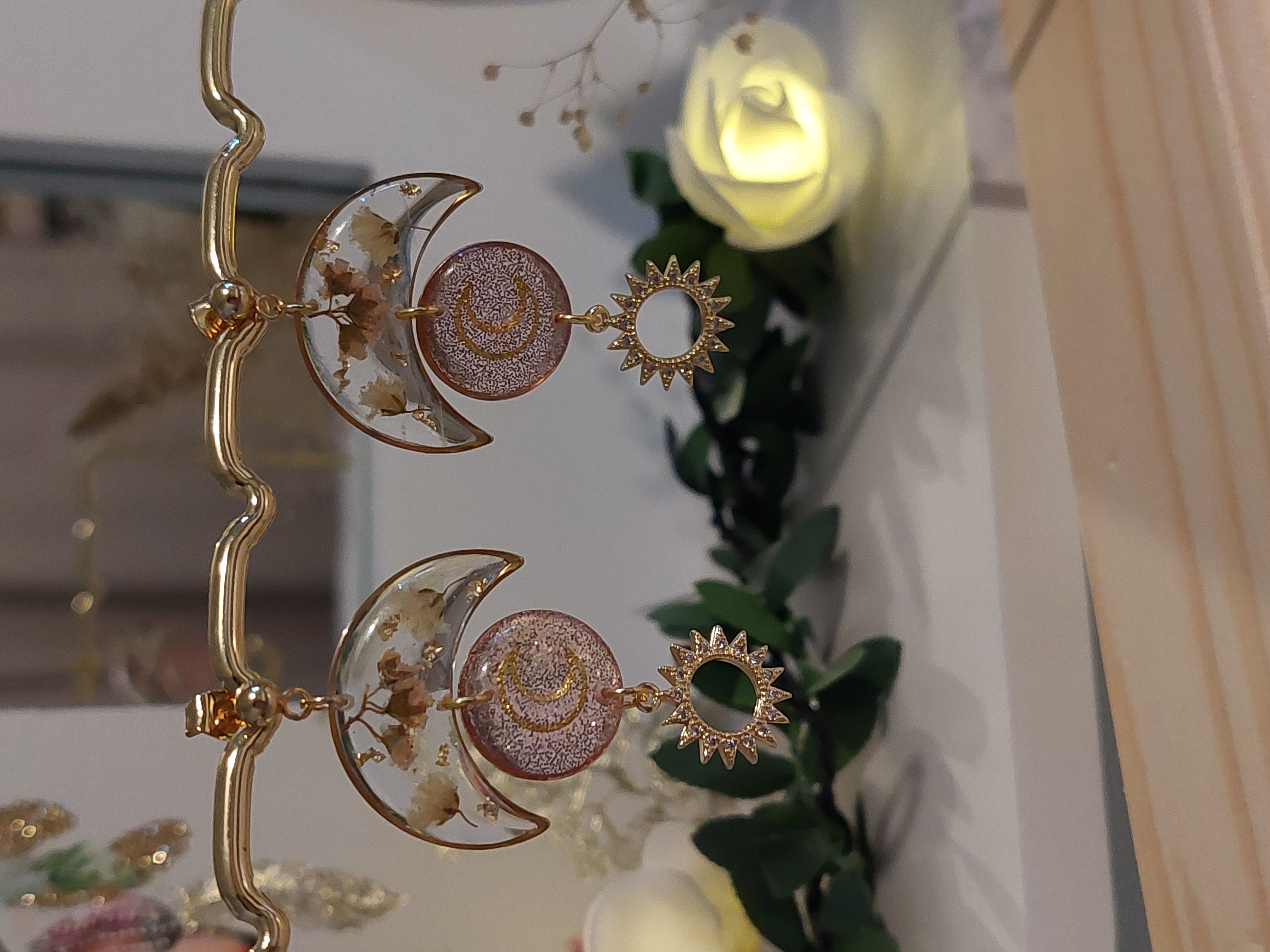 Boucles d'oreilles "Spirées Lunaires" - version 1