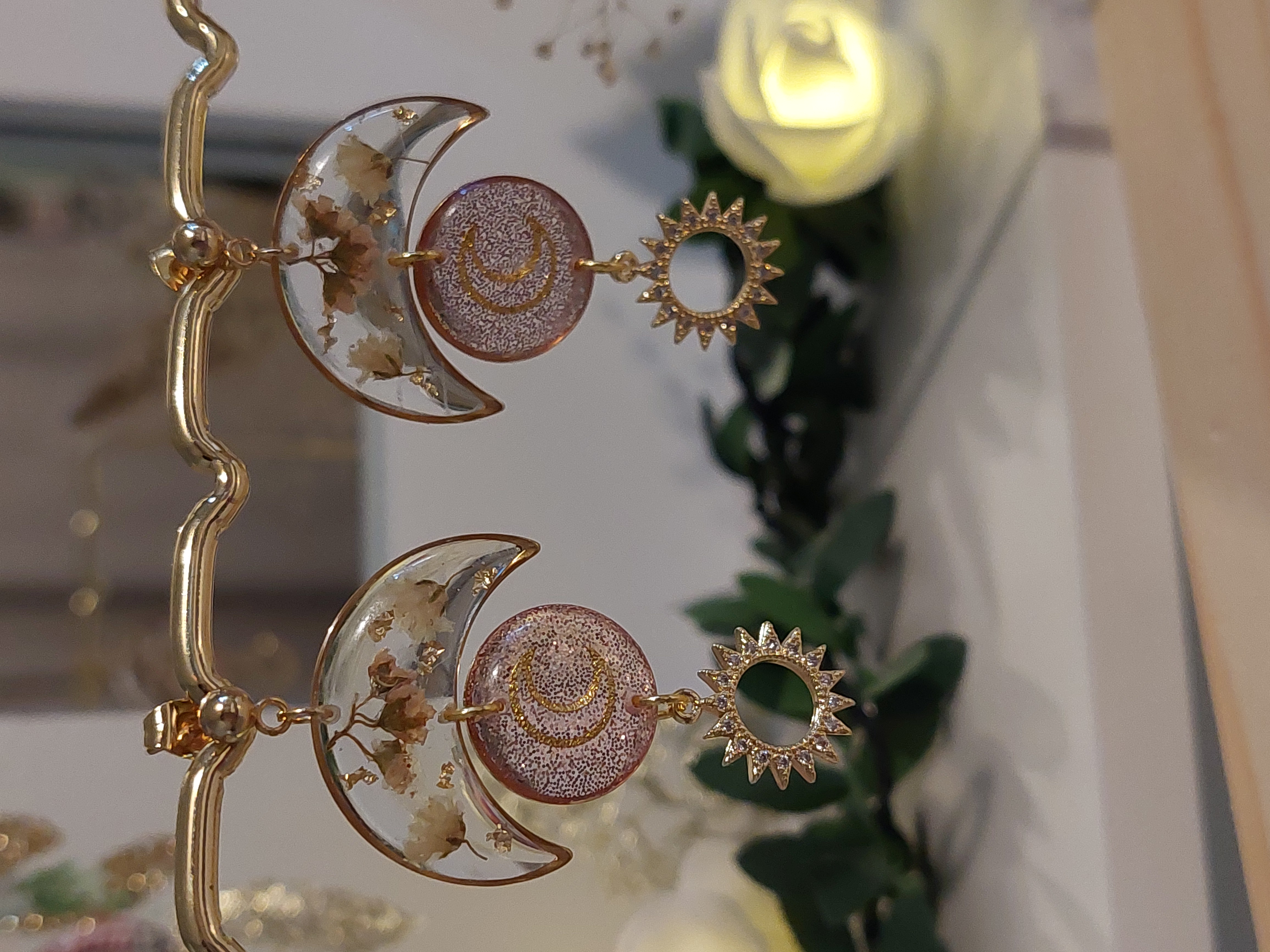 Boucles d'oreilles "Spirées Lunaires" - version 1