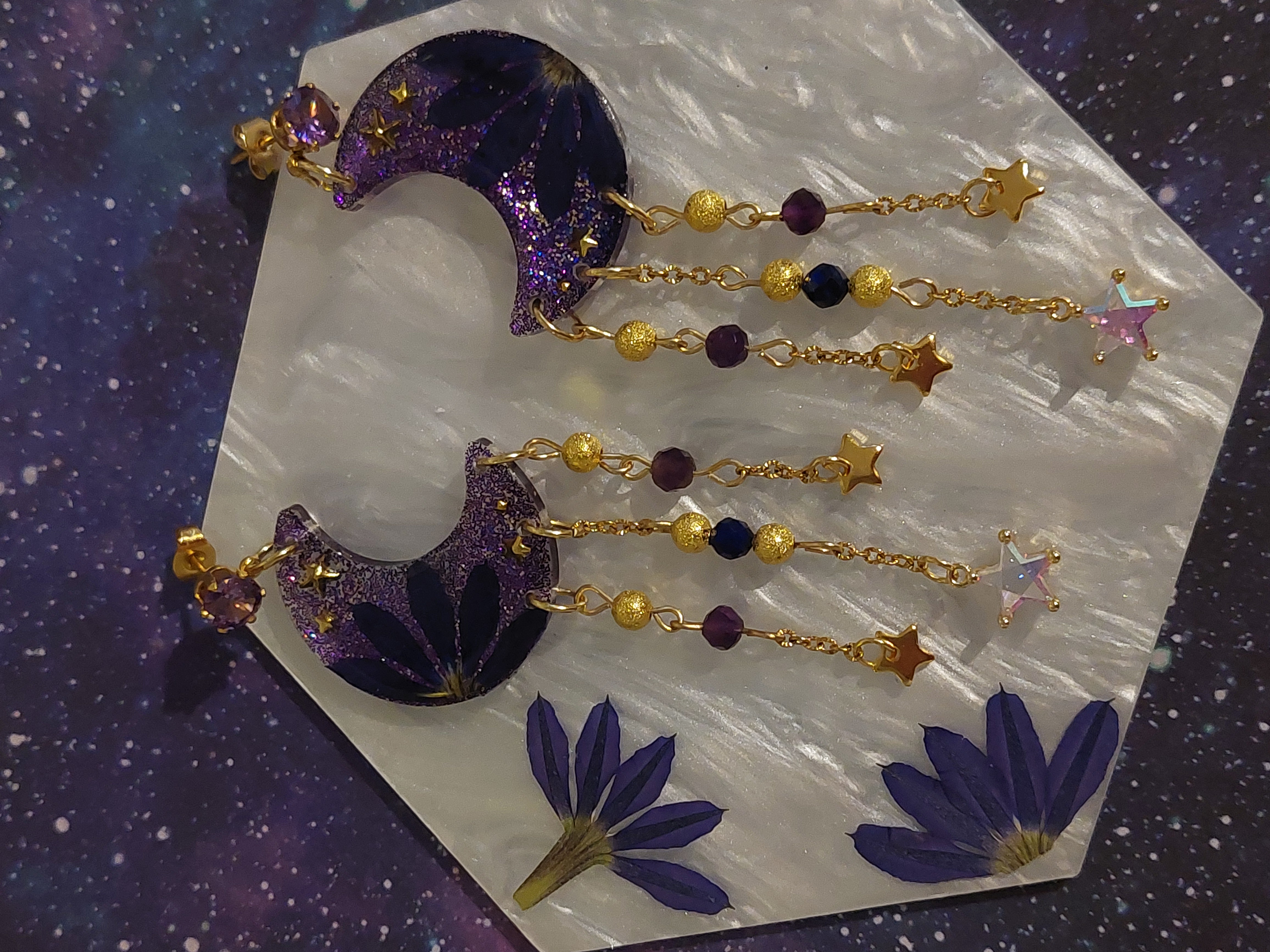 Boucles d'oreilles "Scaevola Cosmique"