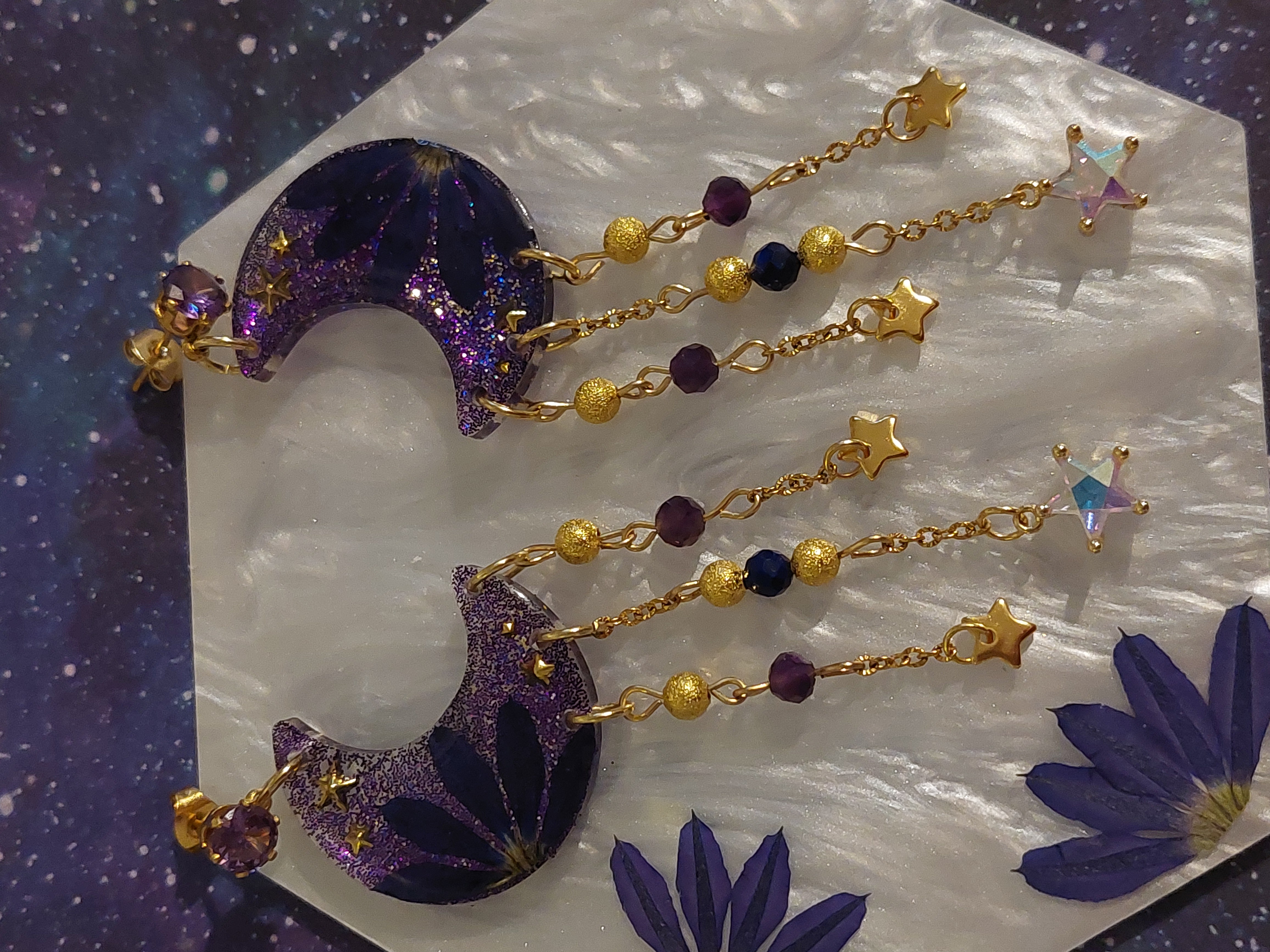 Boucles d'oreilles "Scaevola Cosmique"