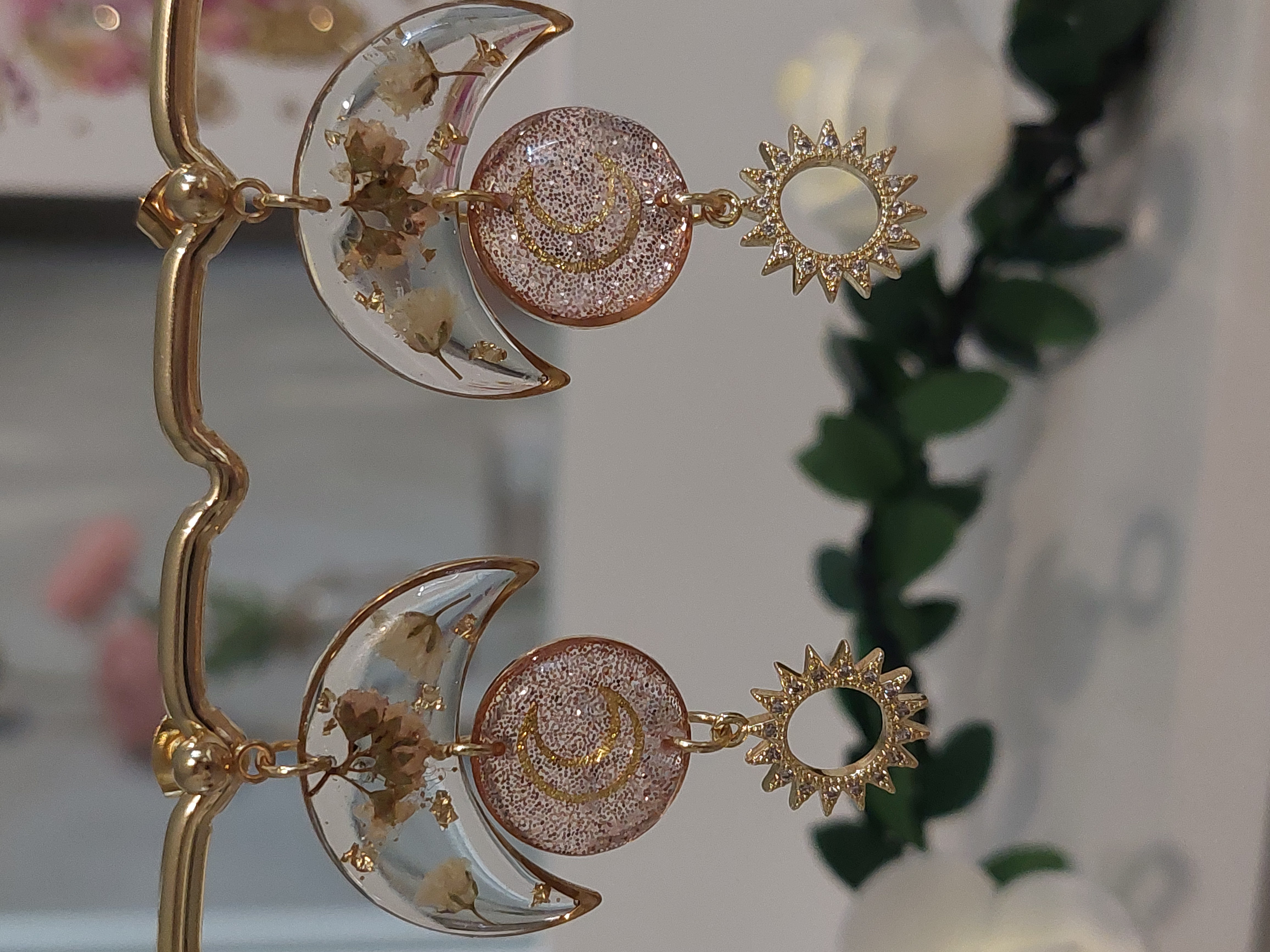 Boucles d'oreilles "Spirées Lunaires" - version 1