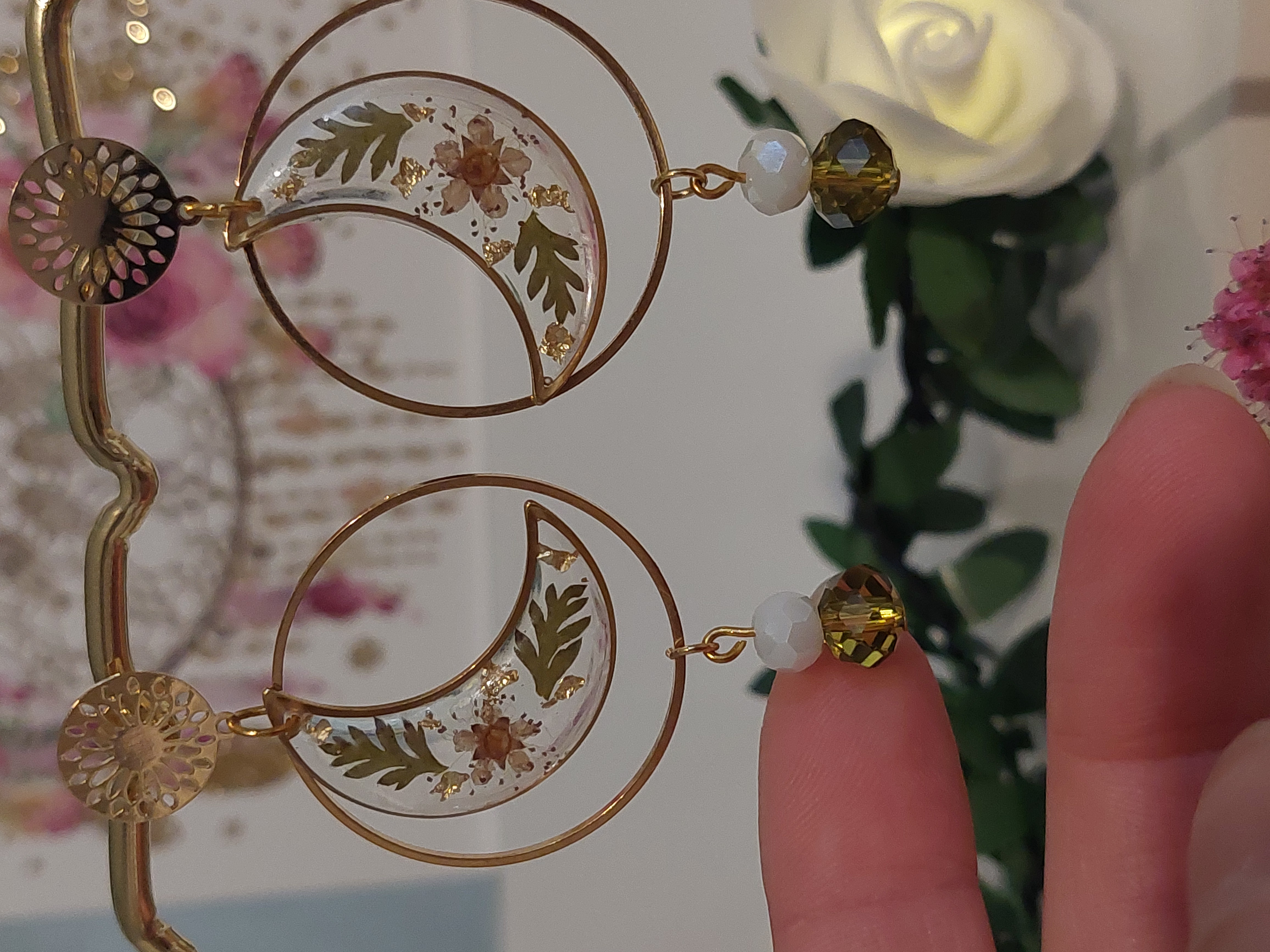 Boucles d'oreilles "Spirées Lunaires" - version 2