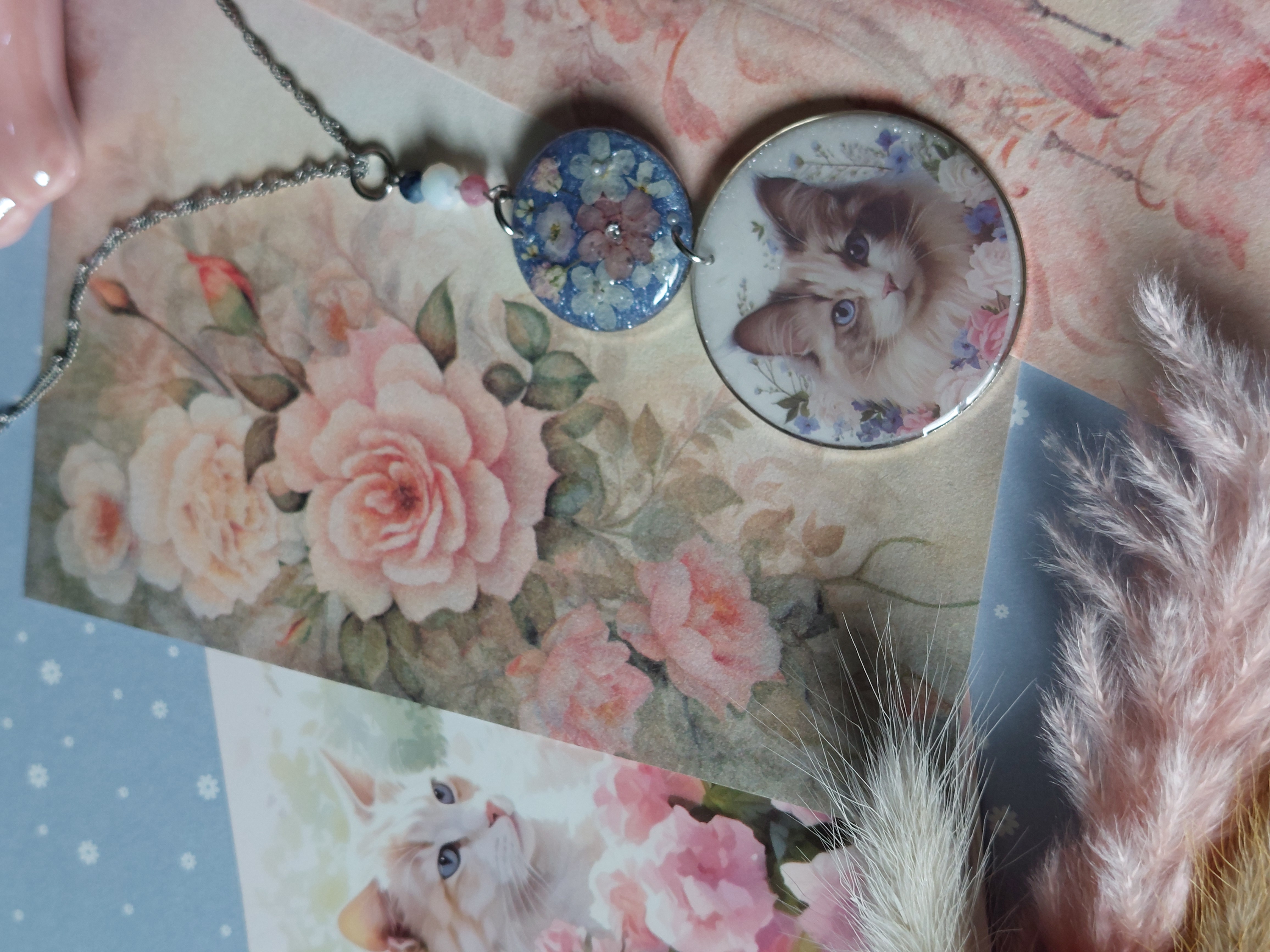 Collier collection "Les Chats Fleur Bleue" - modèle 2