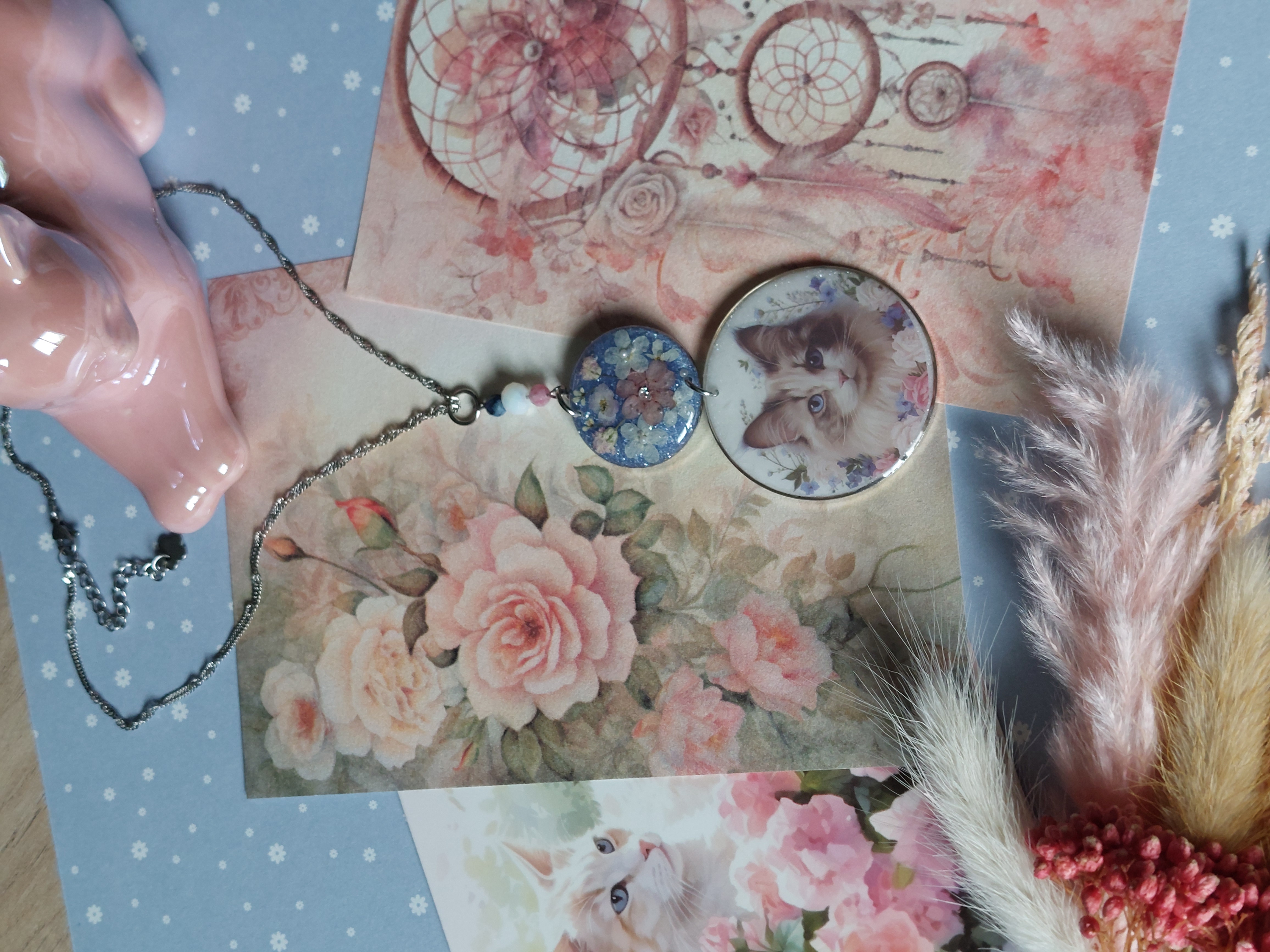 Collier collection "Les Chats Fleur Bleue" - modèle 2