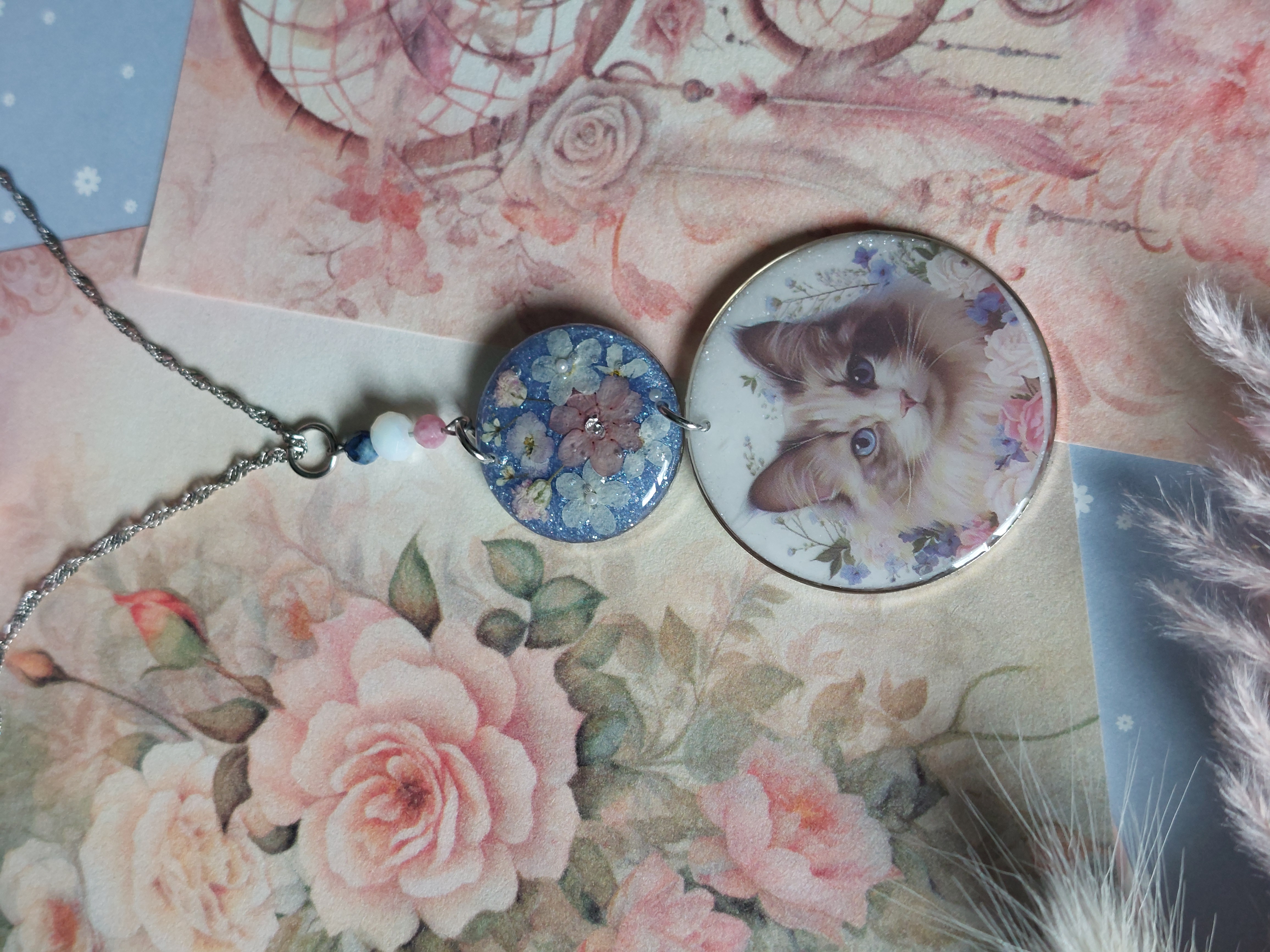 Collier collection "Les Chats Fleur Bleue" - modèle 2