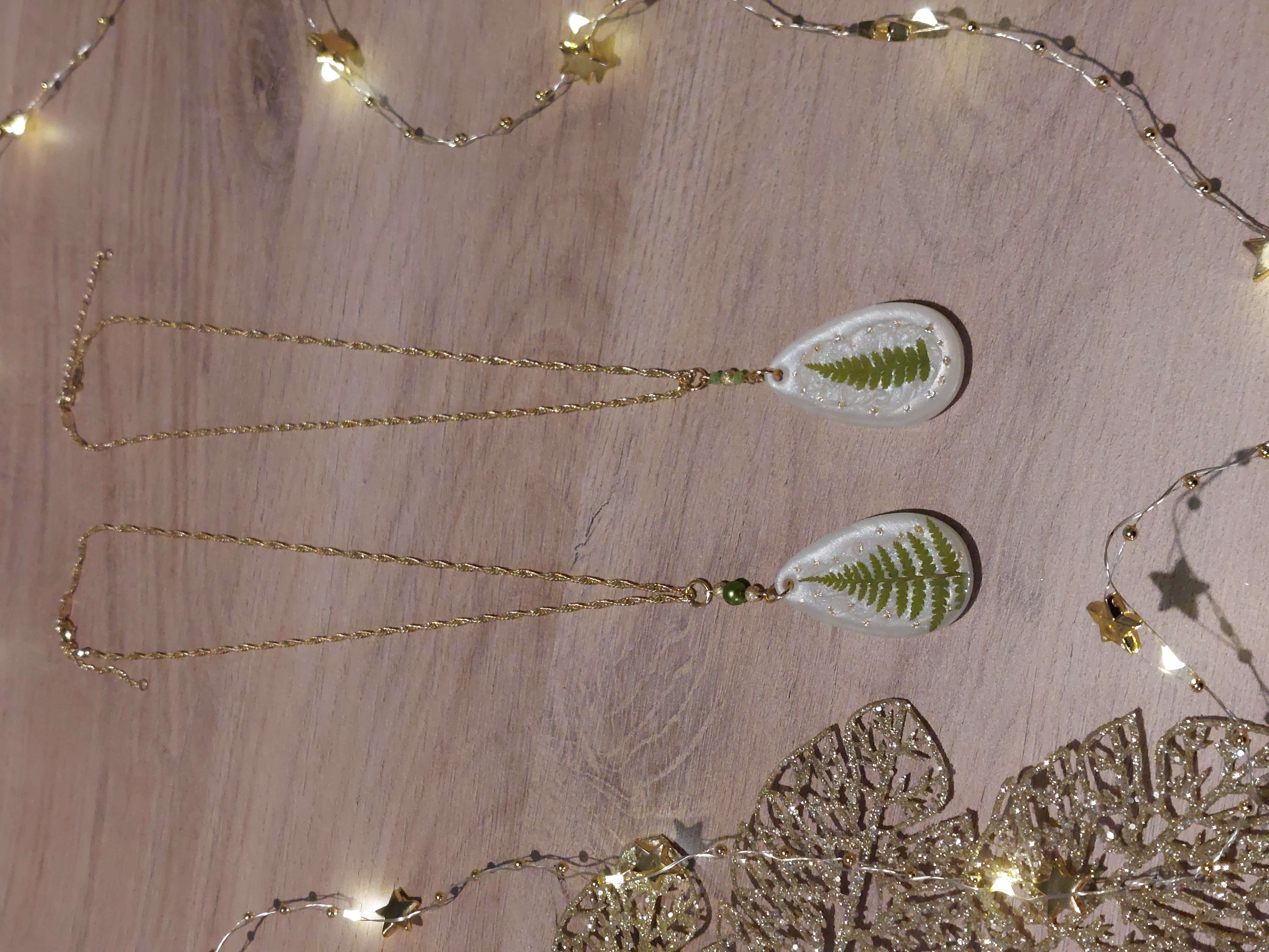 Colliers de Noël - Gouttes sapin fougère