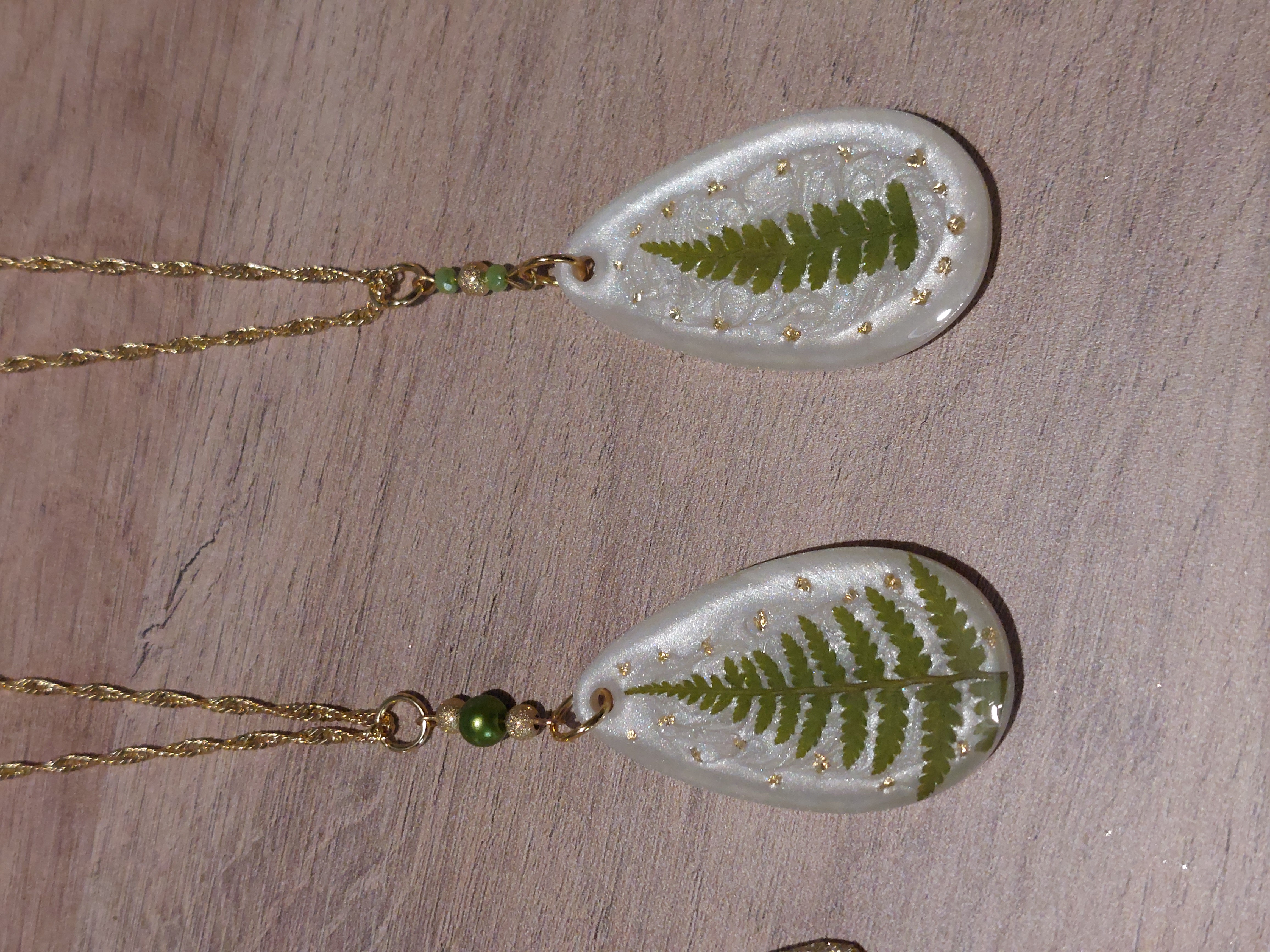 Colliers de Noël - Gouttes sapin fougère