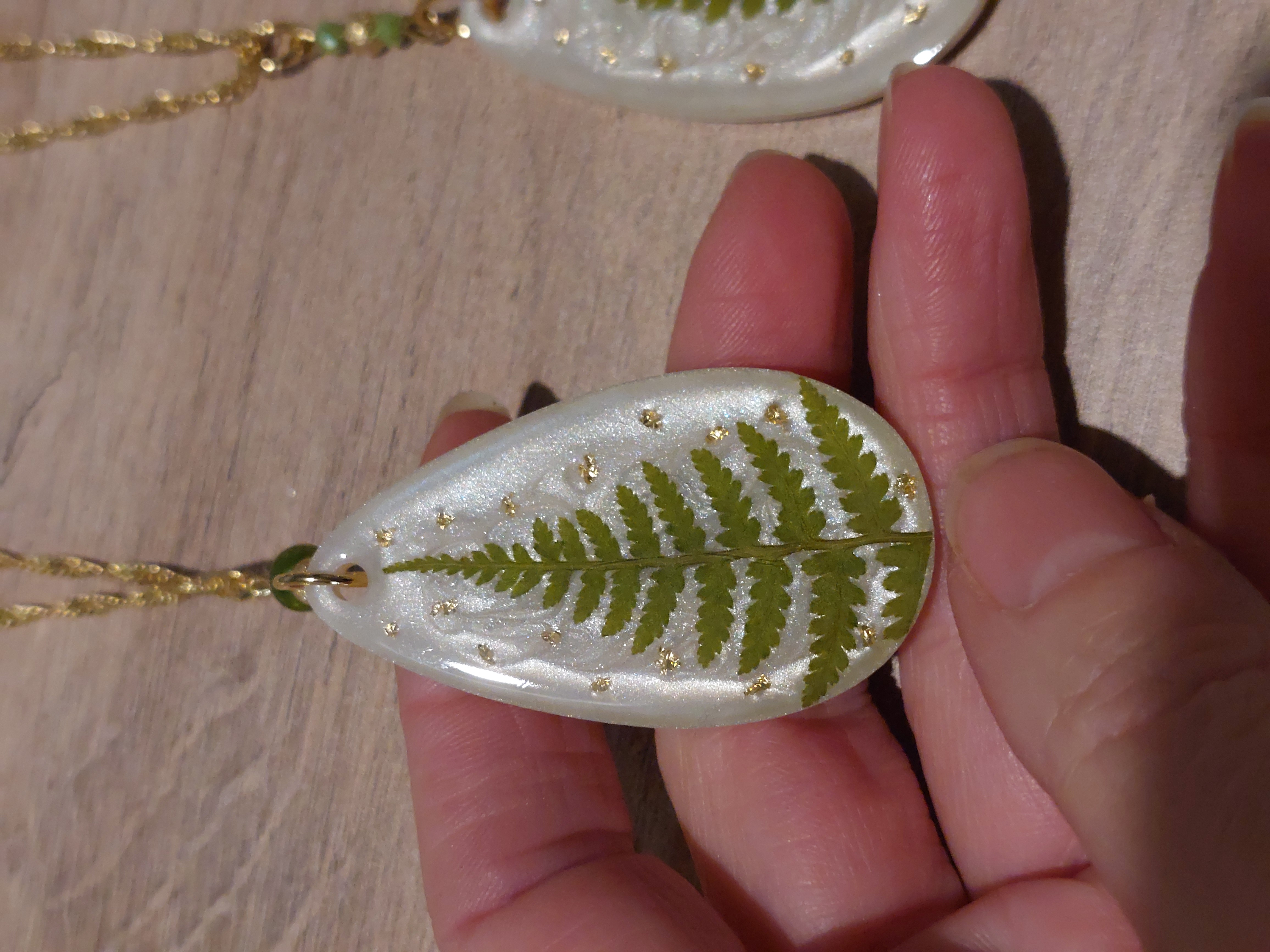 Colliers de Noël - Gouttes sapin fougère