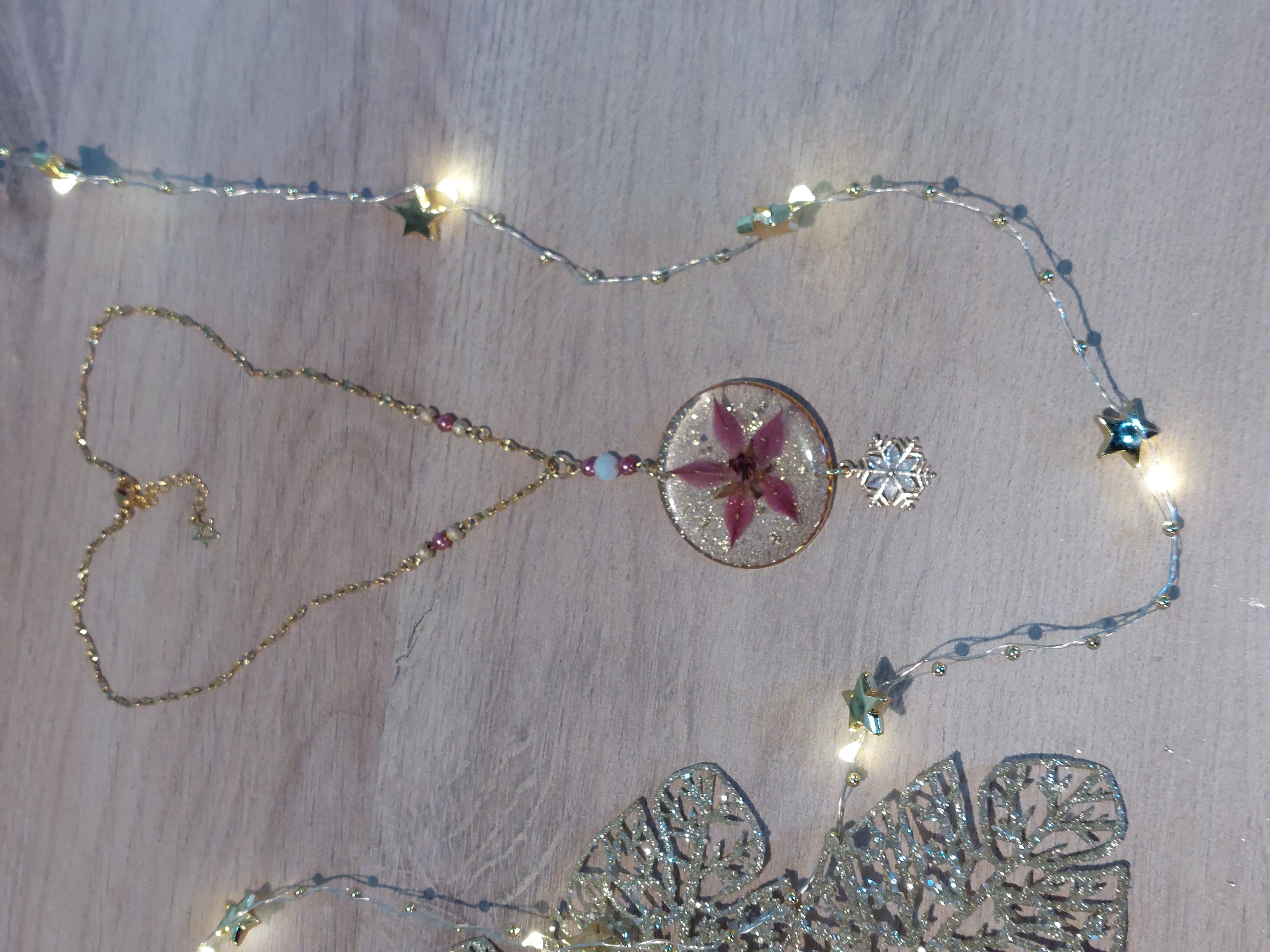 Collier médaillon "Etoile de Noël"