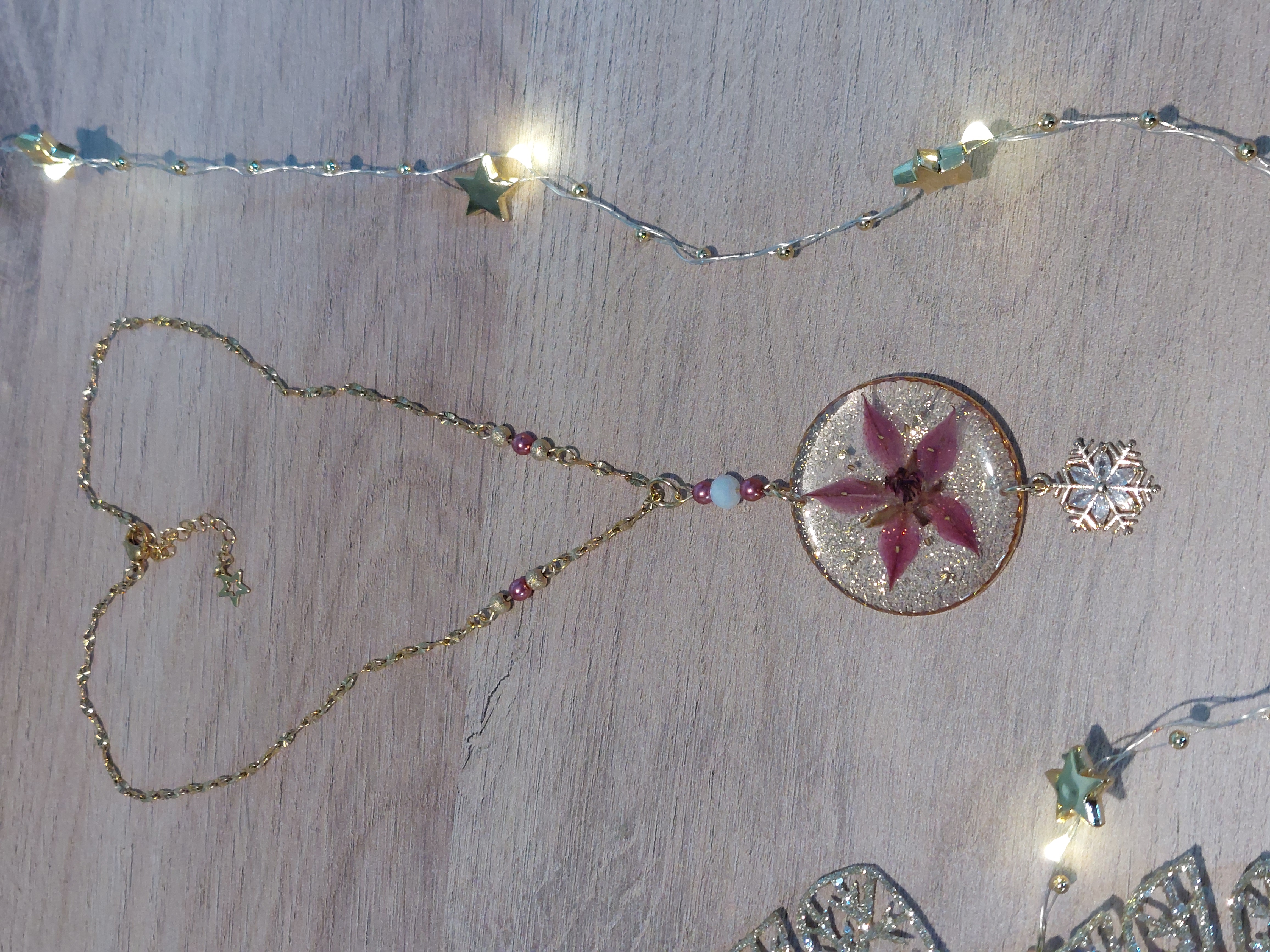 Collier médaillon "Etoile de Noël"