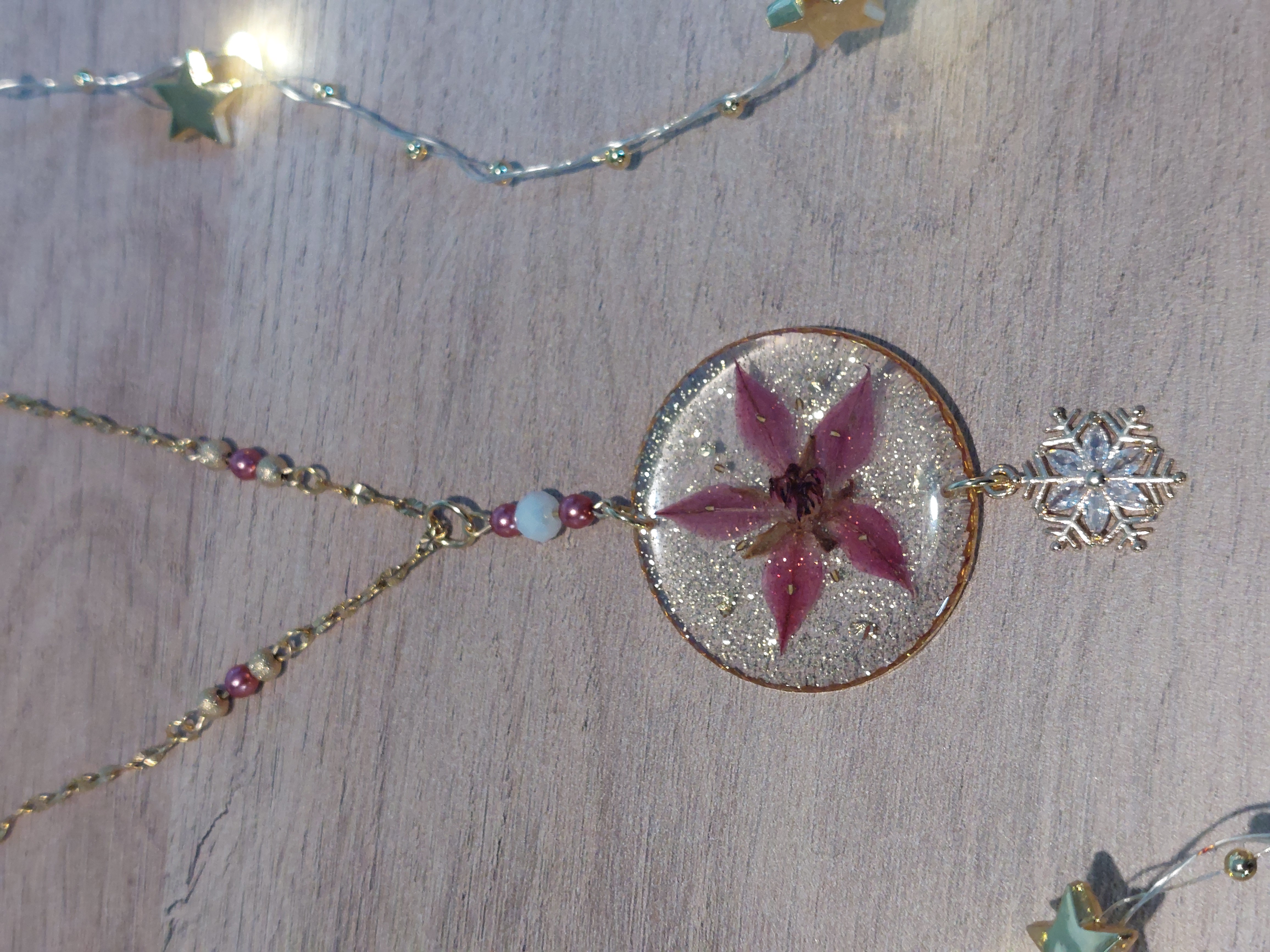 Collier médaillon "Etoile de Noël"