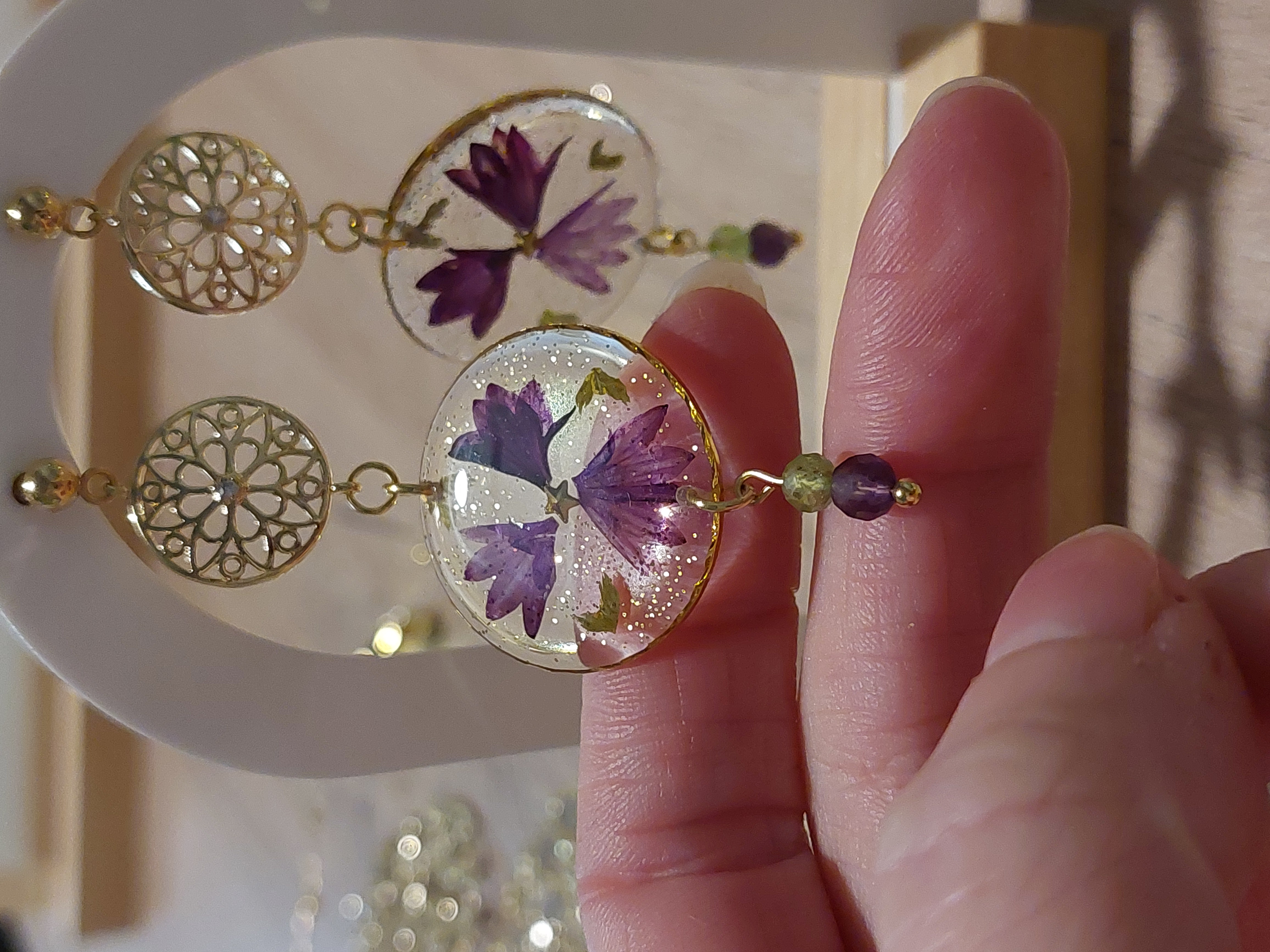 Boucles d'oreilles "La Ronde des Centaurées"