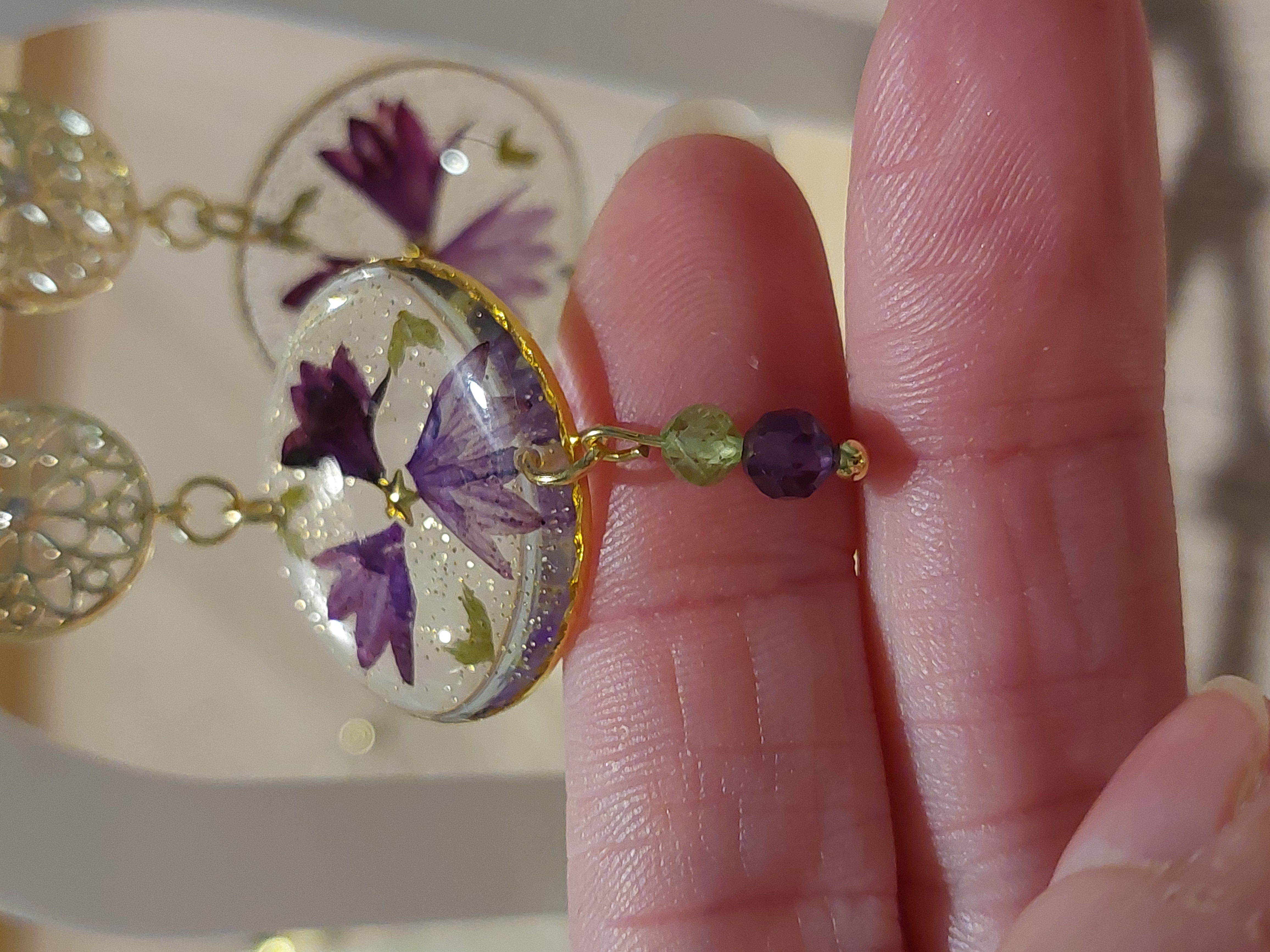 Boucles d'oreilles "La Ronde des Centaurées"