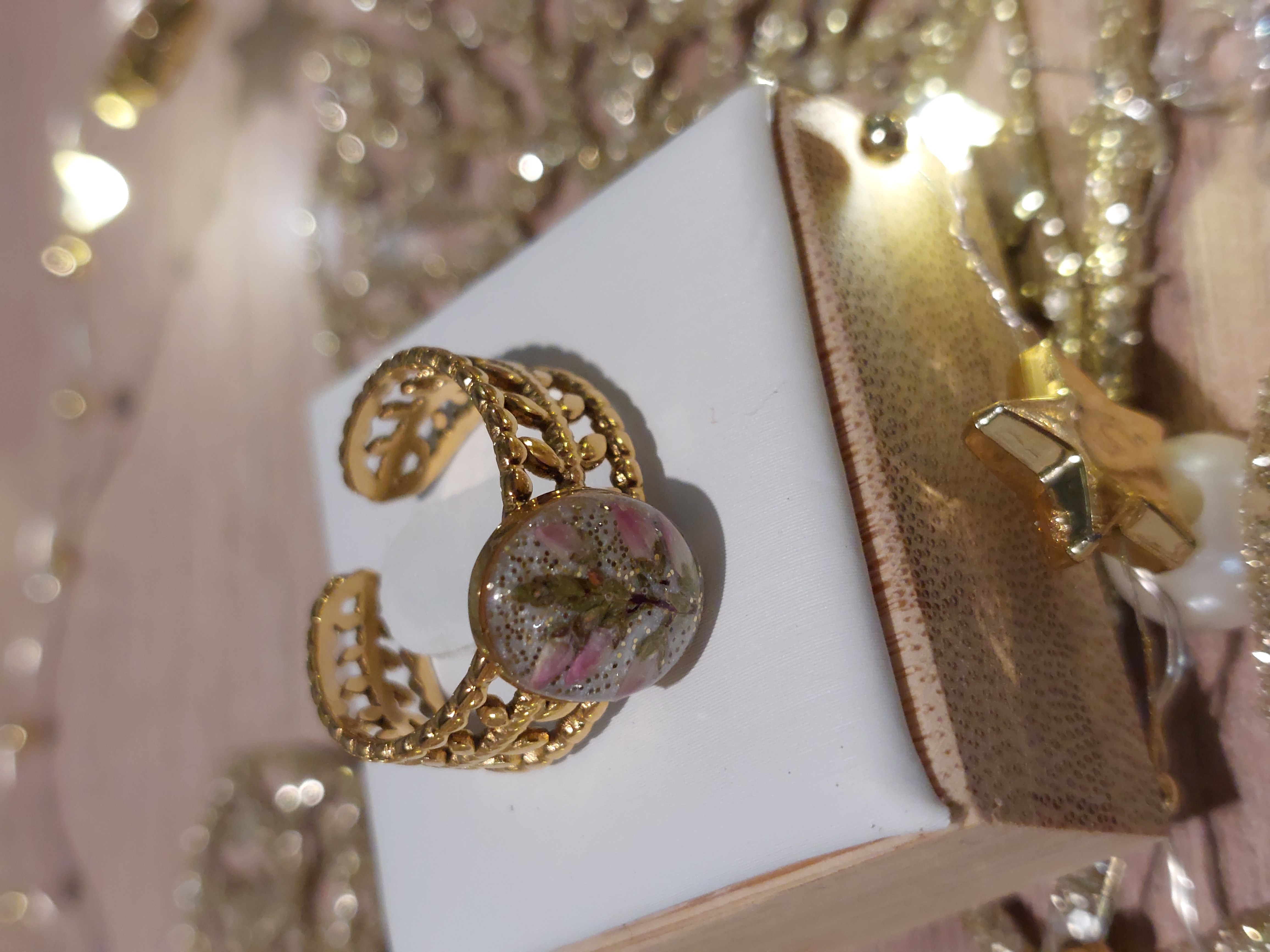 Bague Dorée Bruyère (modèle anneau travaillé)