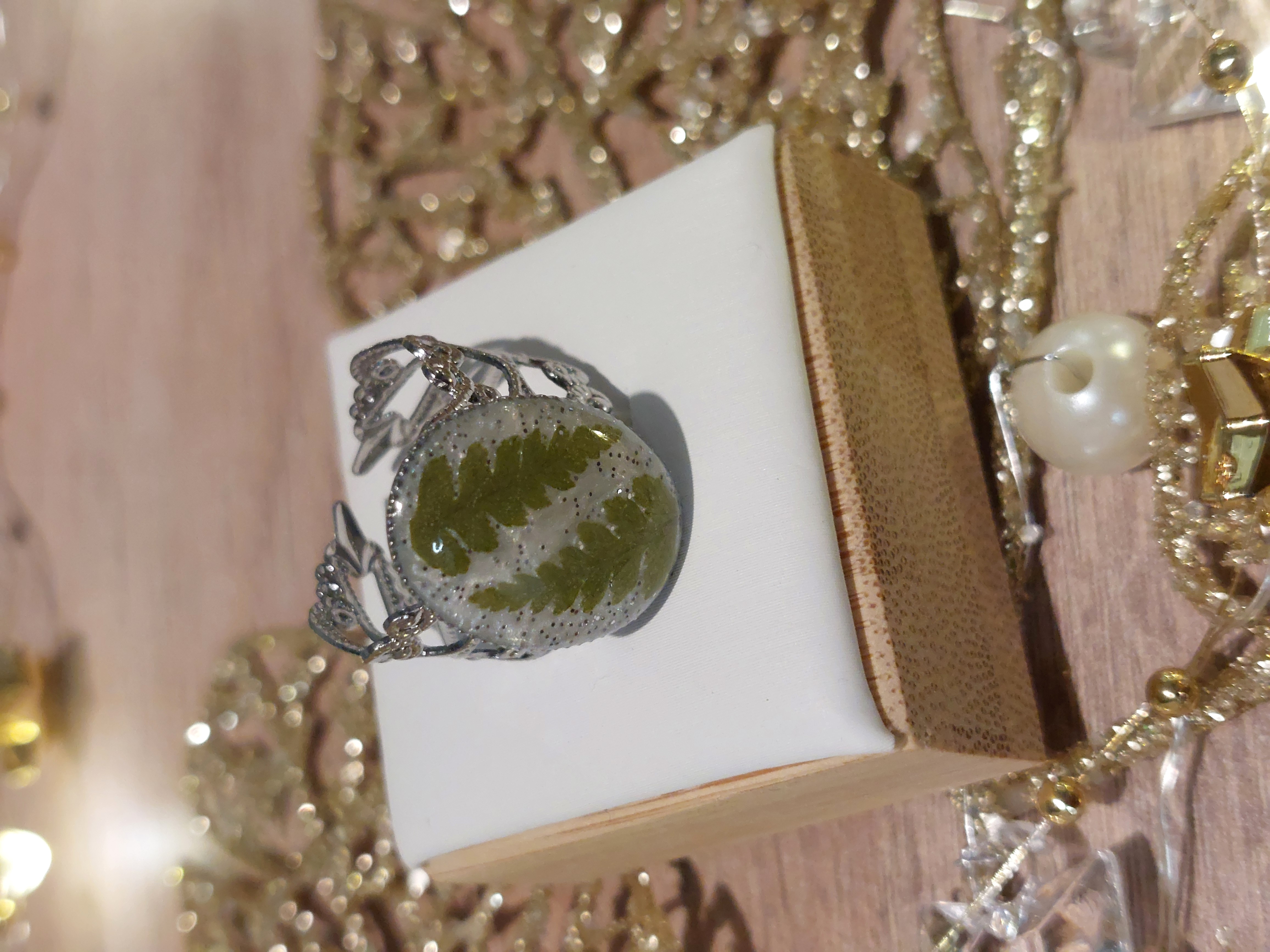 Bague Argentée Fougères (modèle ovale)