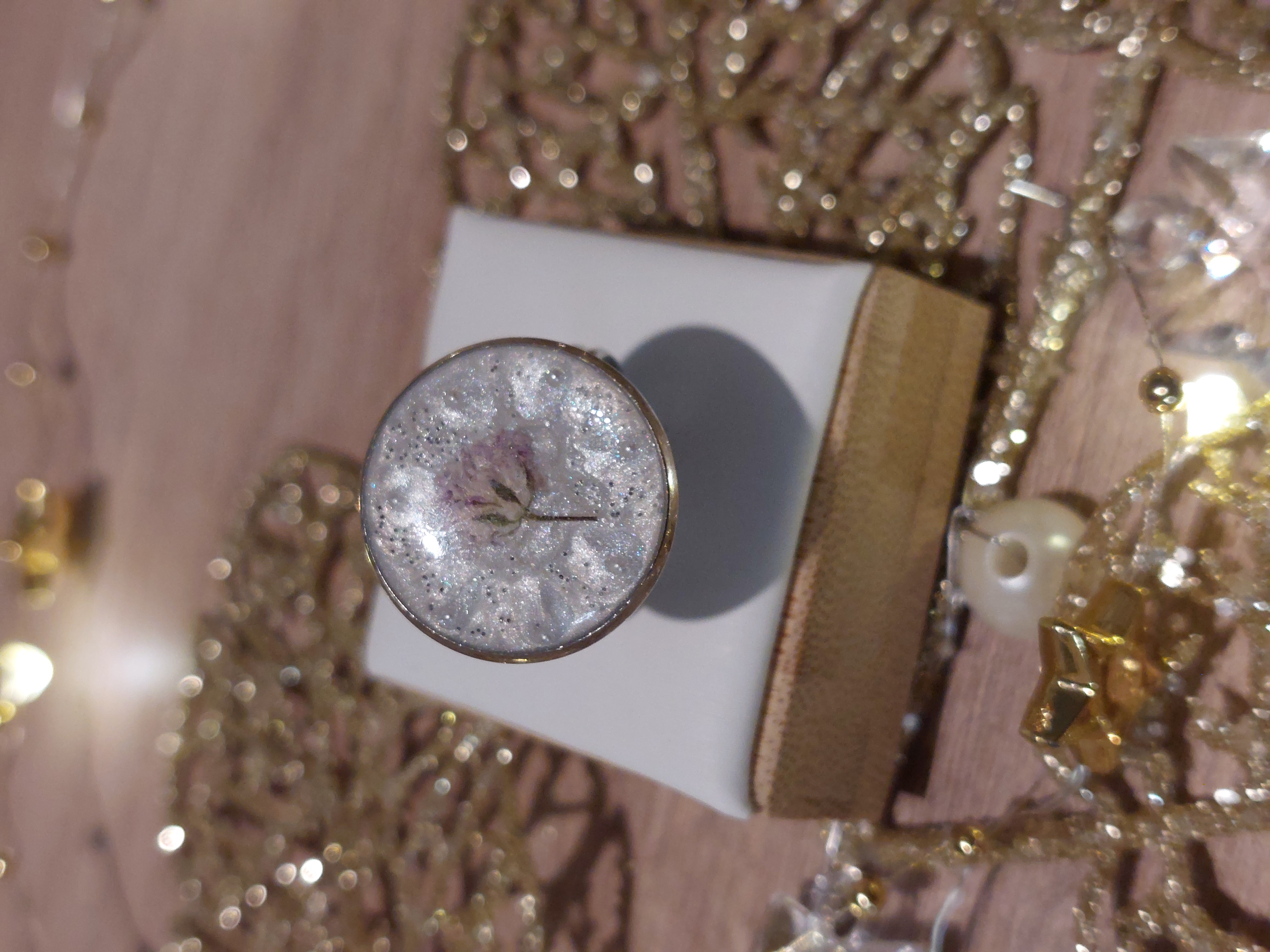 Bague Argentée Gypsophile (ronde)