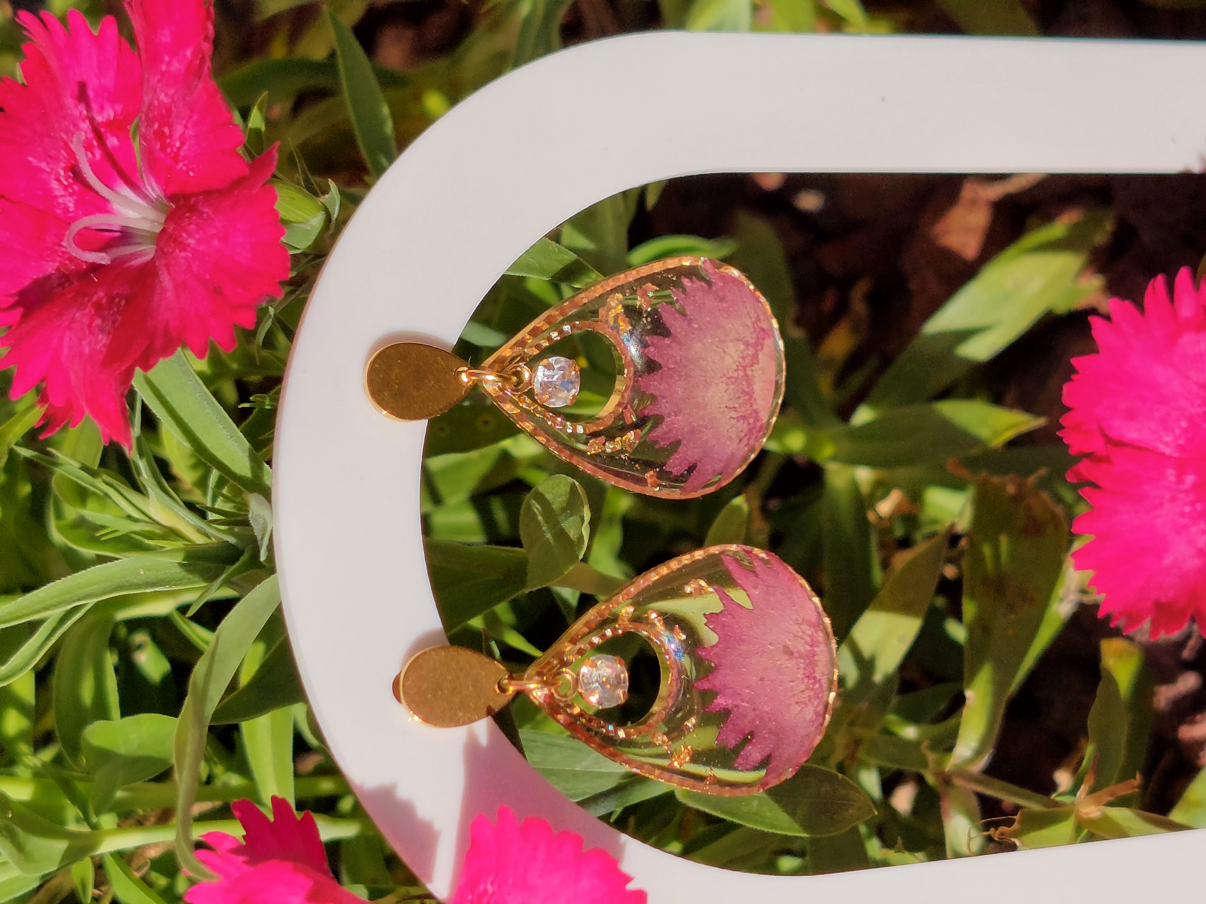 Boucles d'oreilles "Goutte d'oeillet"