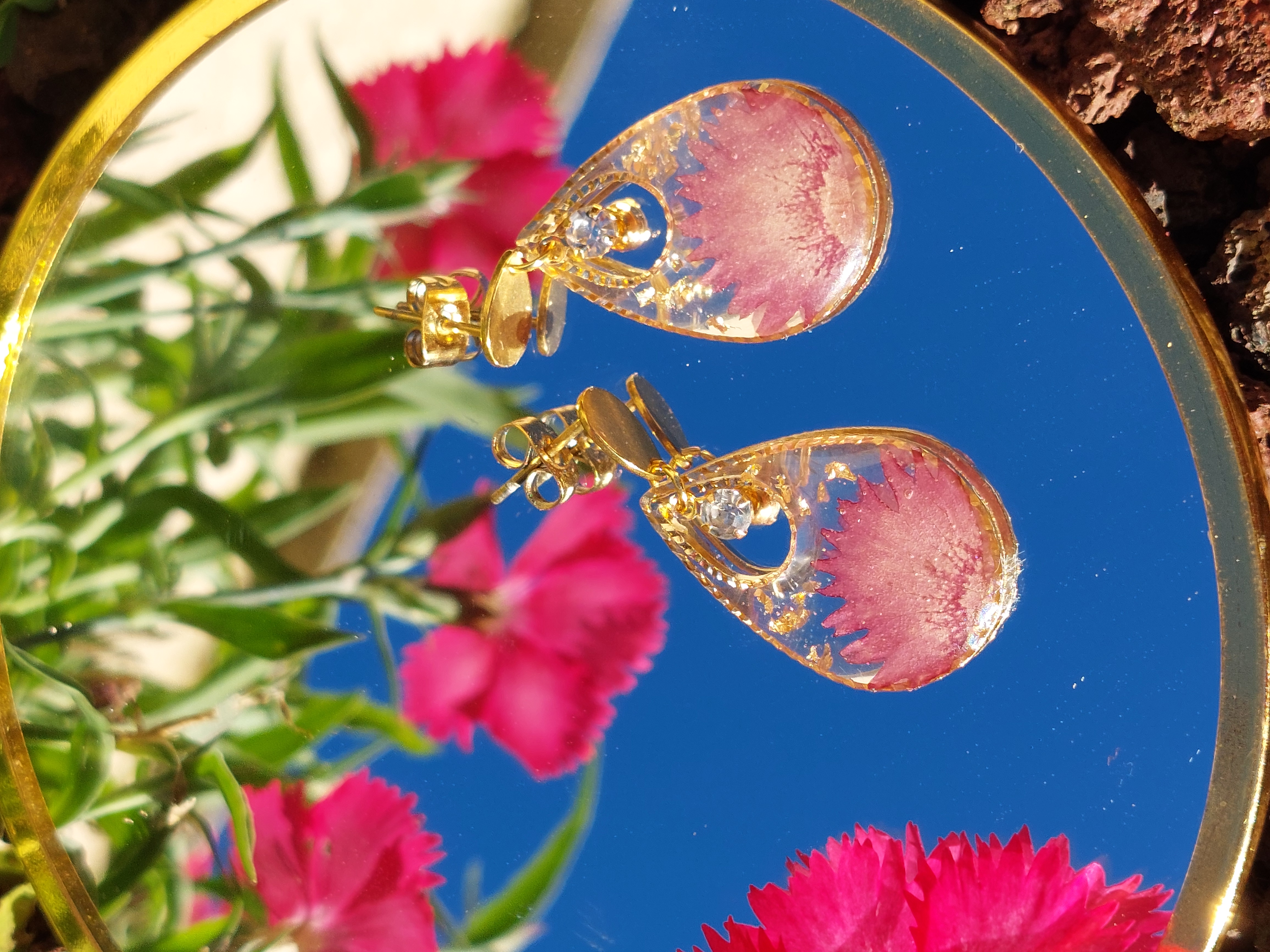 Boucles d'oreilles "Goutte d'oeillet"