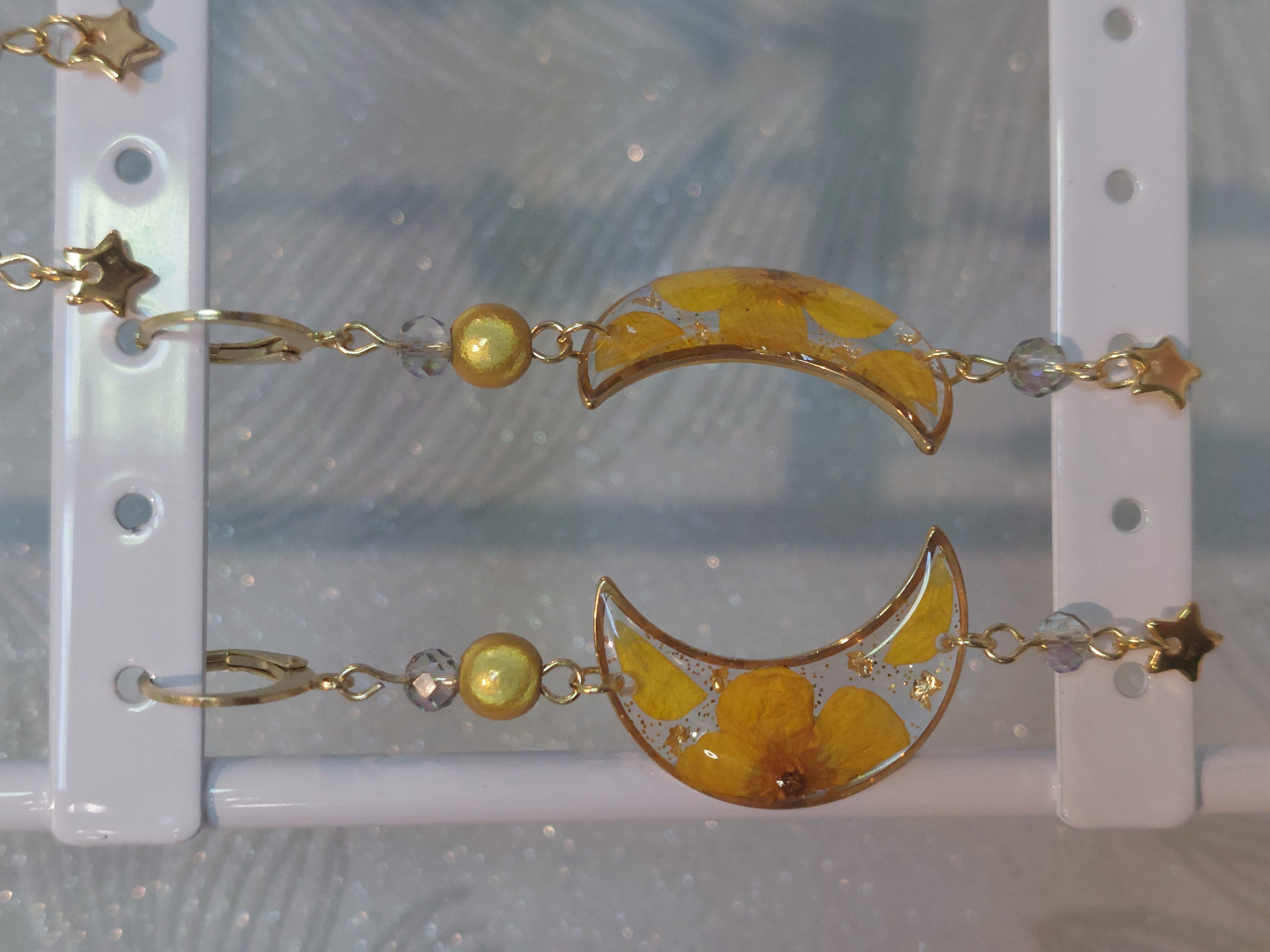 Fleur bouton d'or - perle jaune