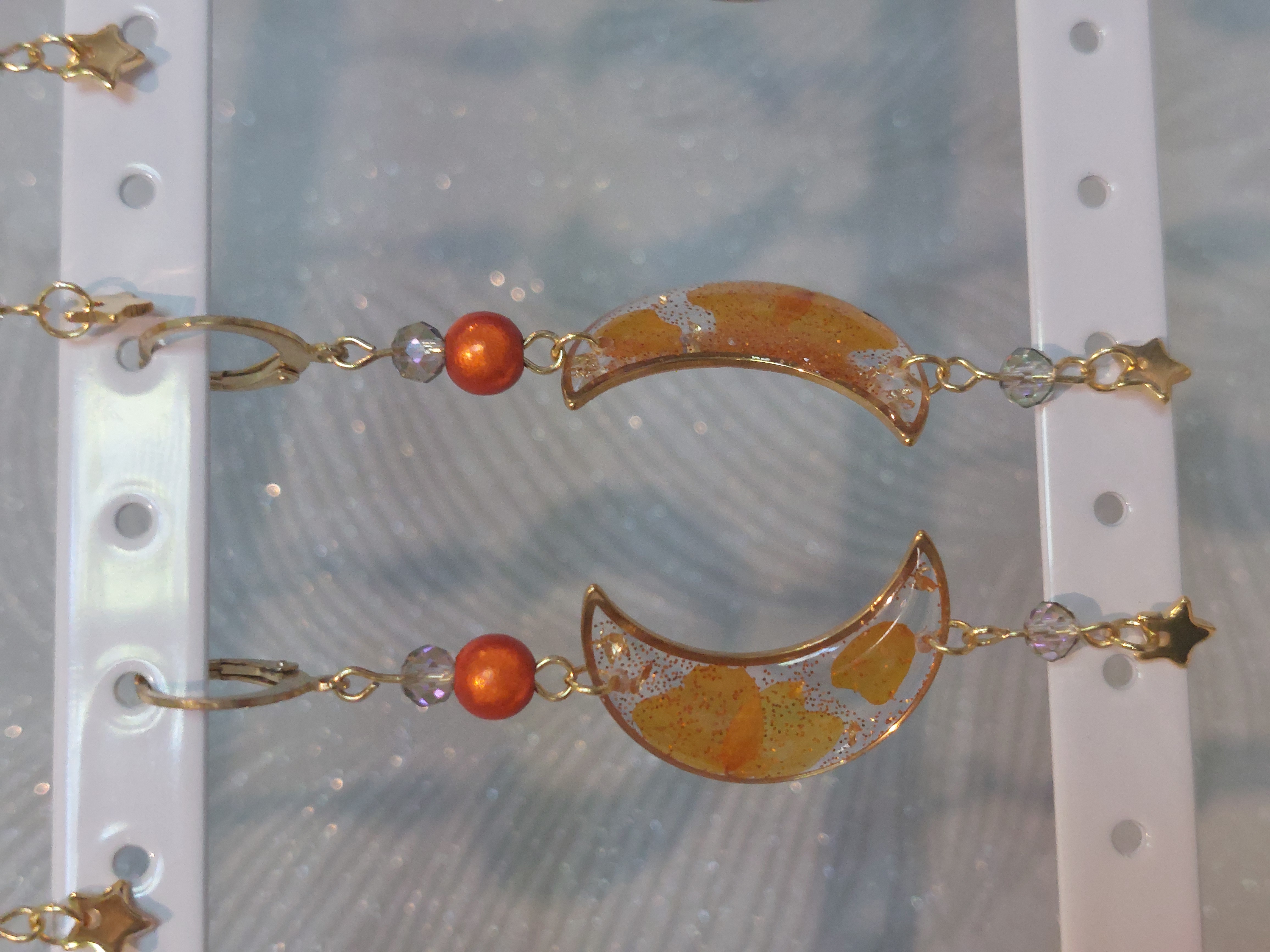 Fleur oeillet d'inde - perle orange