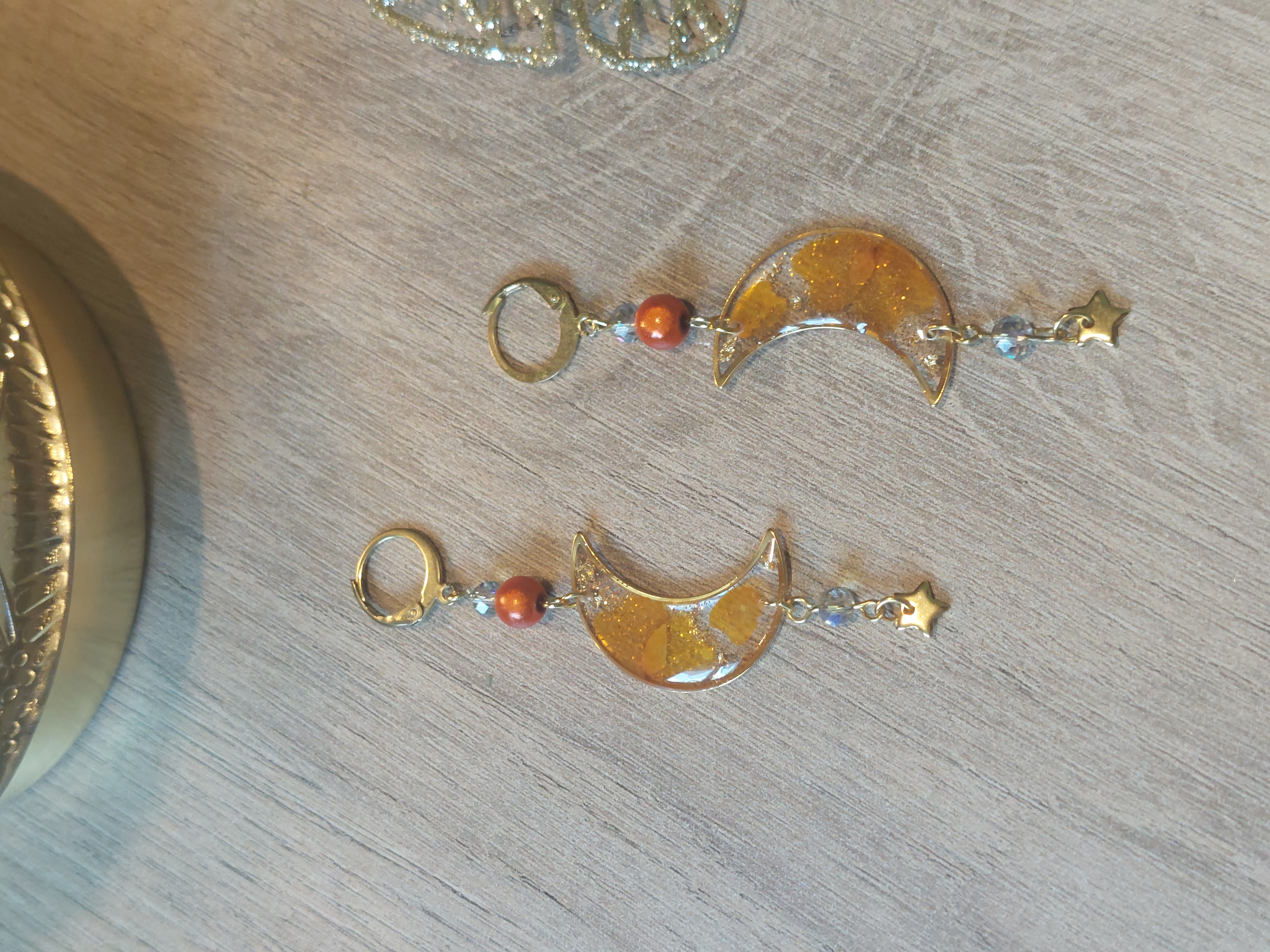 Fleur oeillet d'inde - perle orange