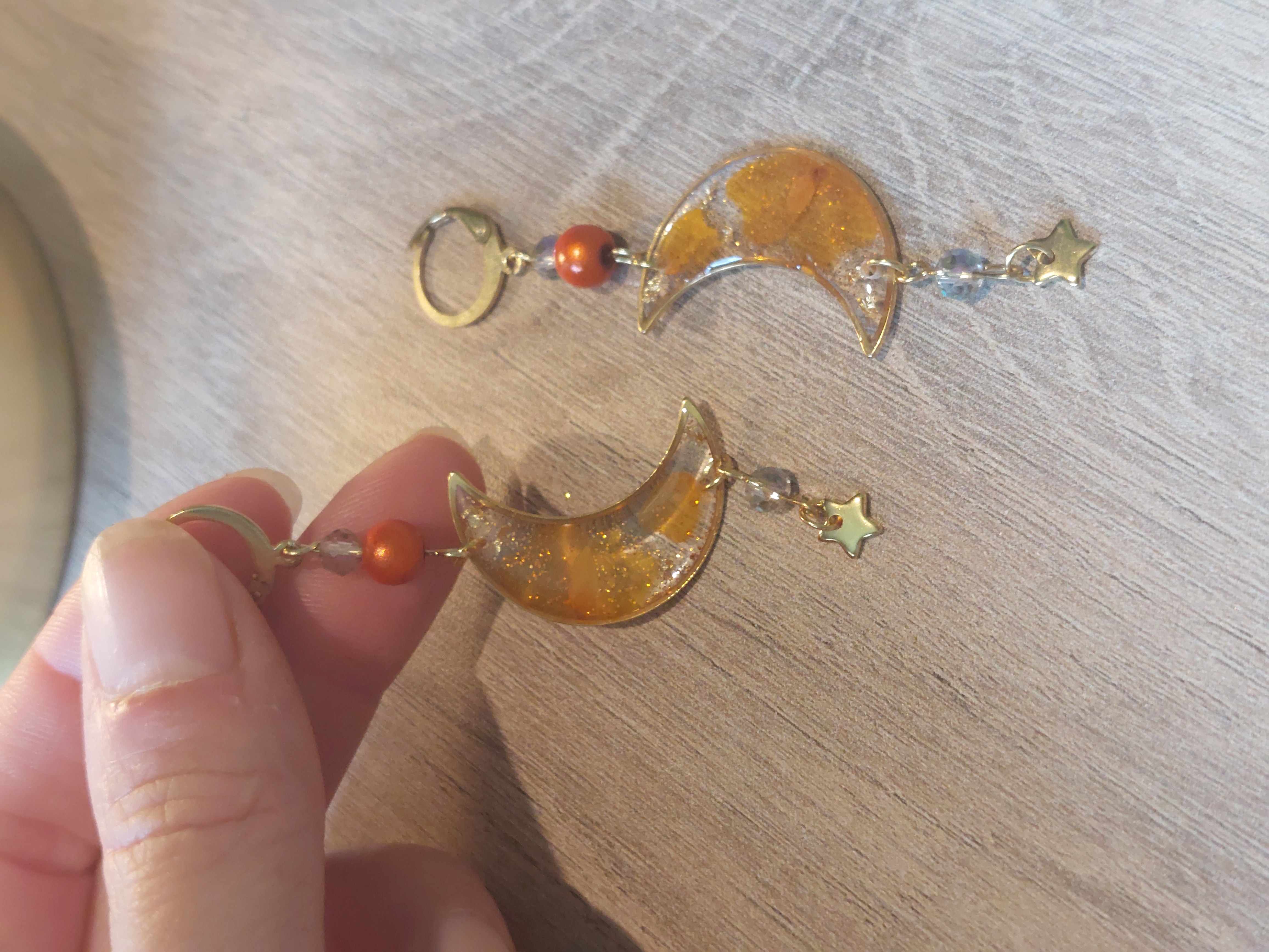 Fleur oeillet d'inde - perle orange