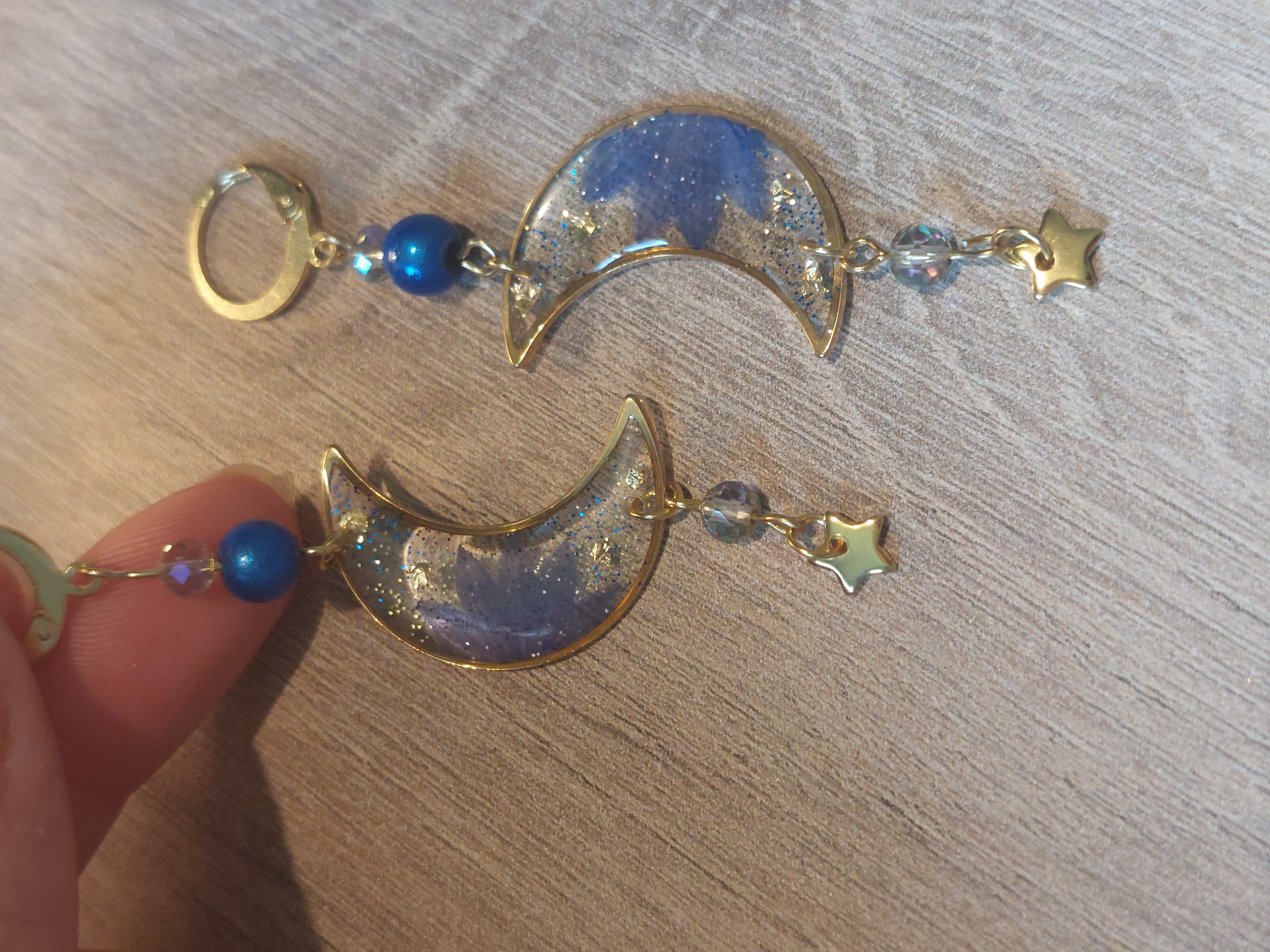 Fleur bleuet - perle bleue