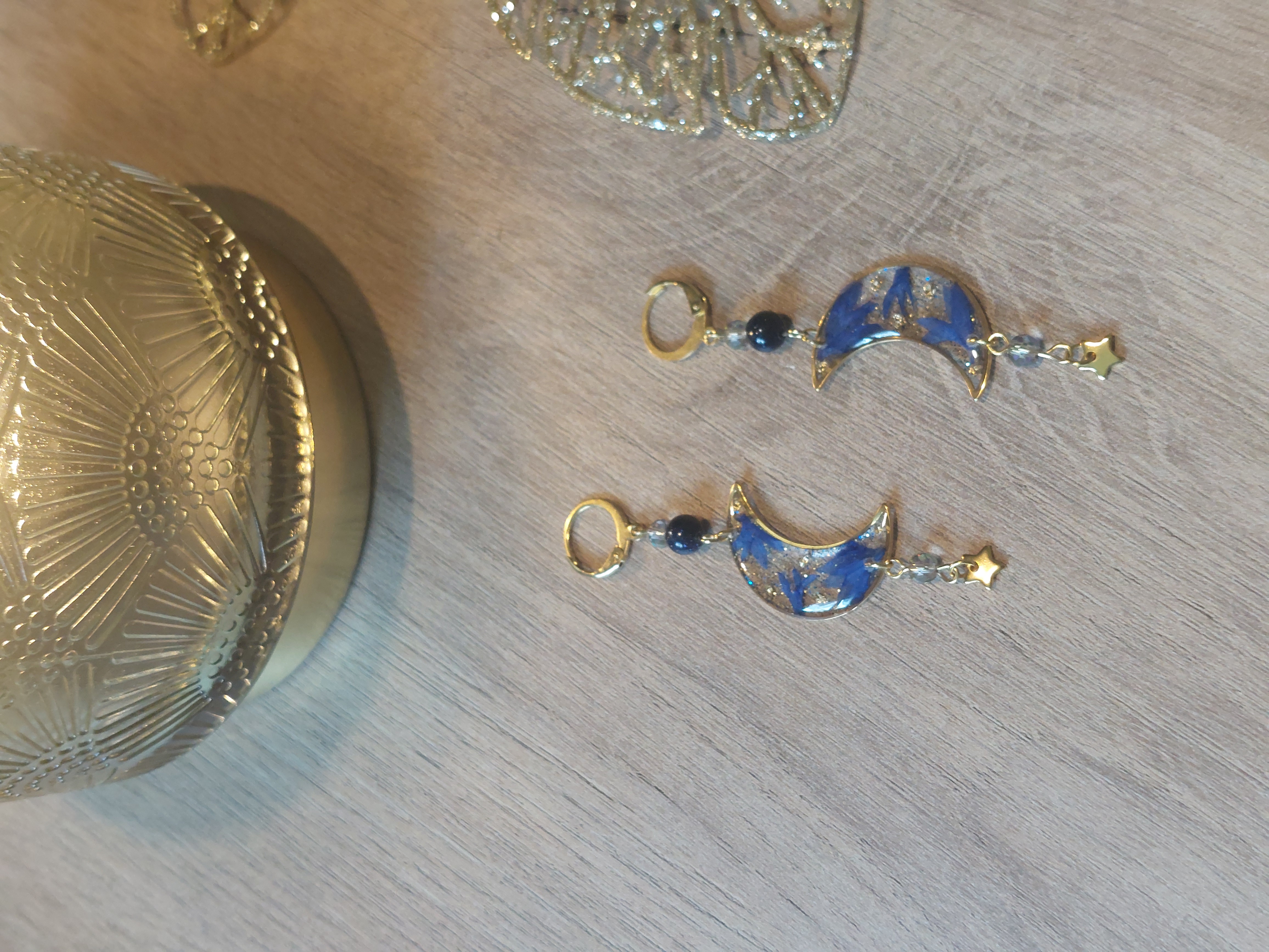 Fleur bleuet - perle bleu nuit