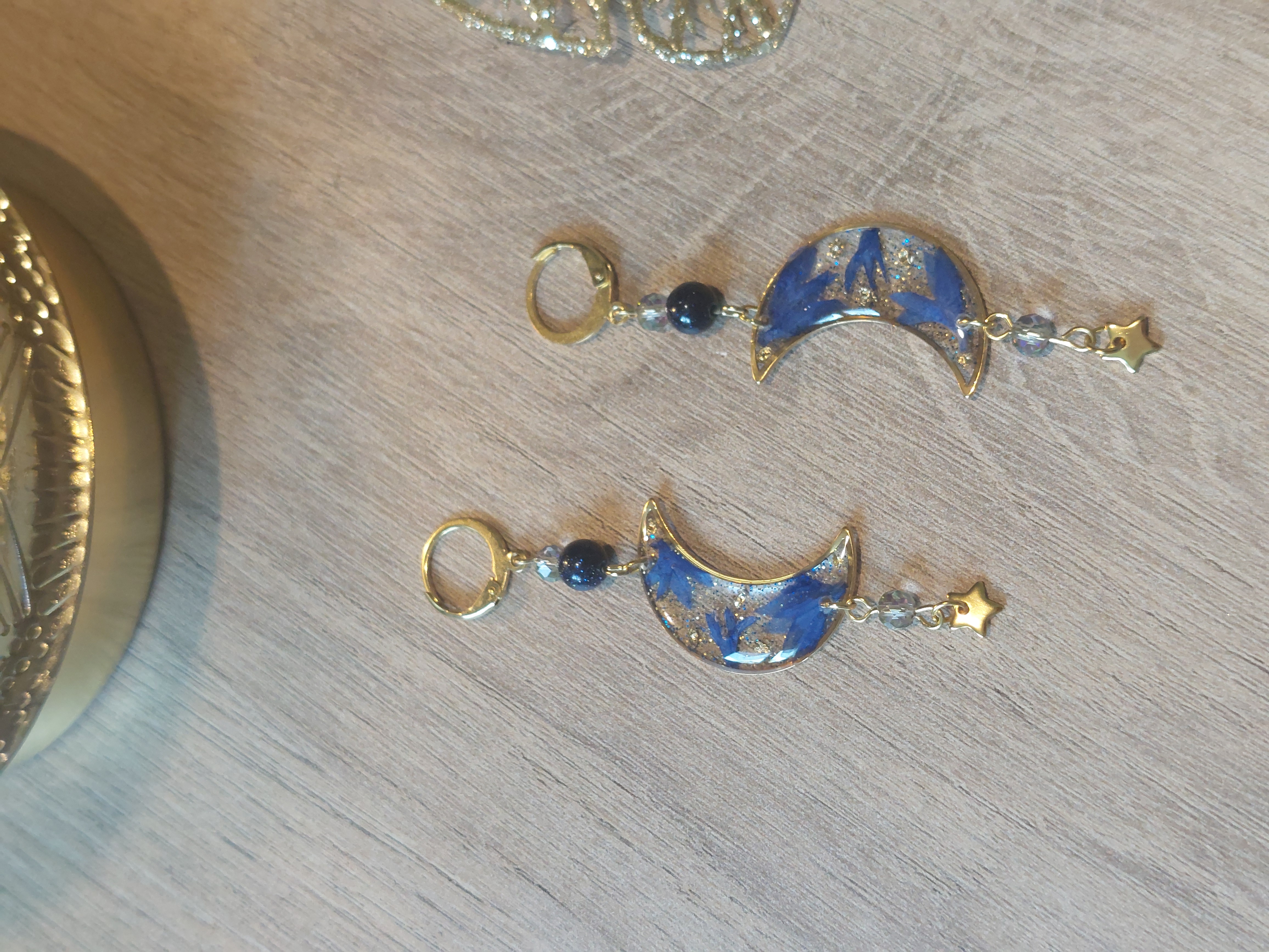 Fleur bleuet - perle bleu nuit