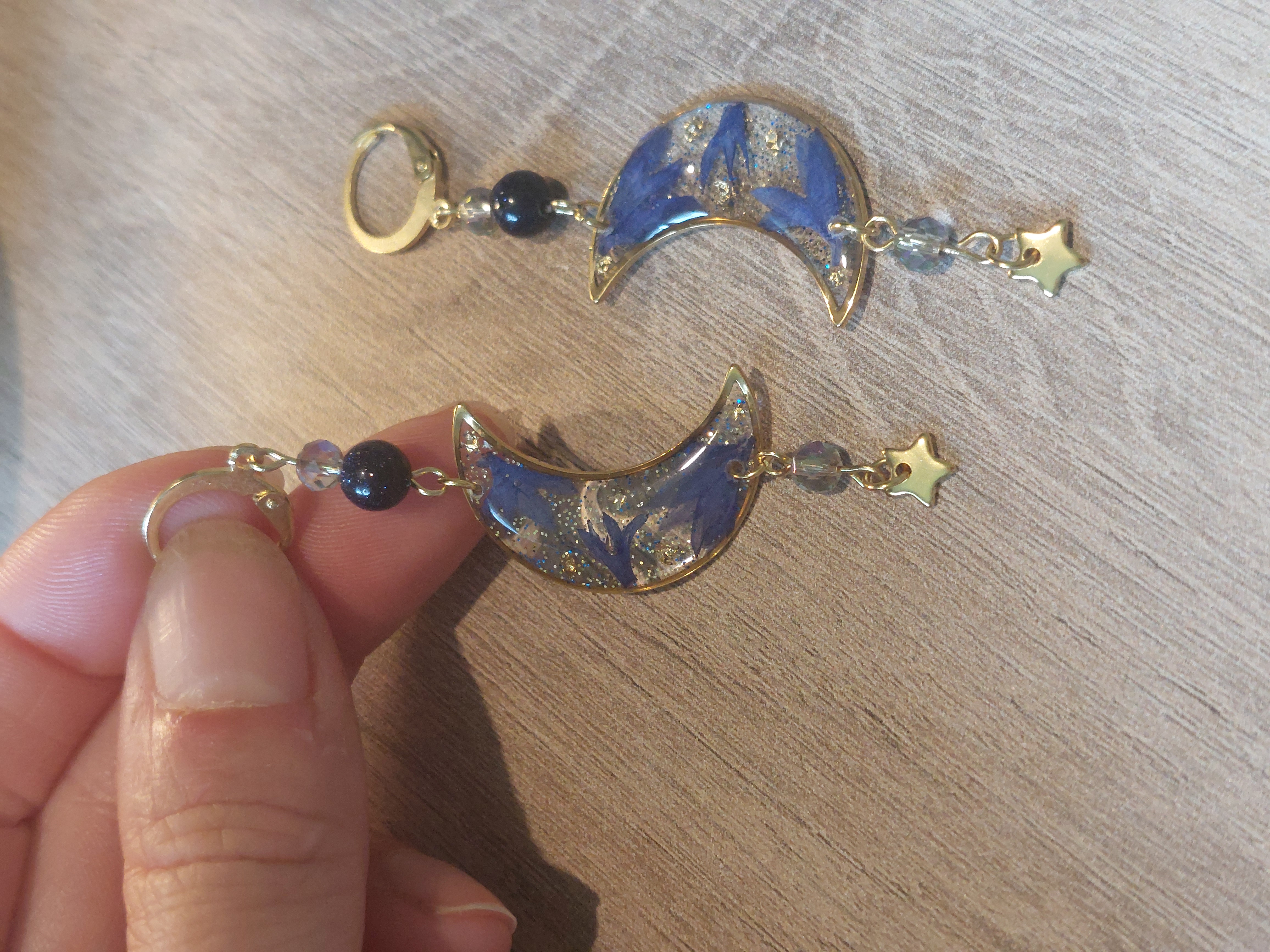 Fleur bleuet - perle bleu nuit