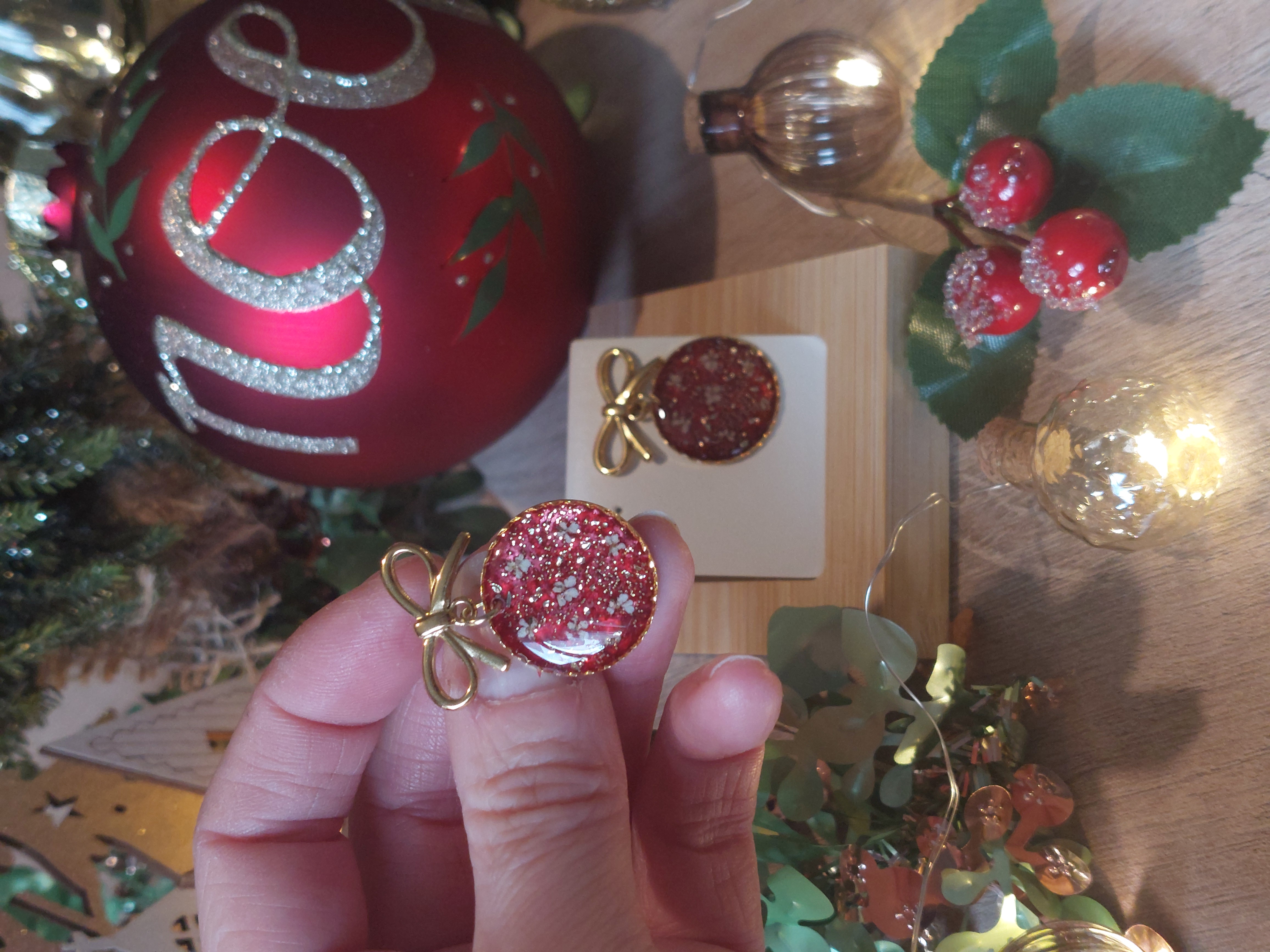 Boucles d'oreilles "Boules de Noël"