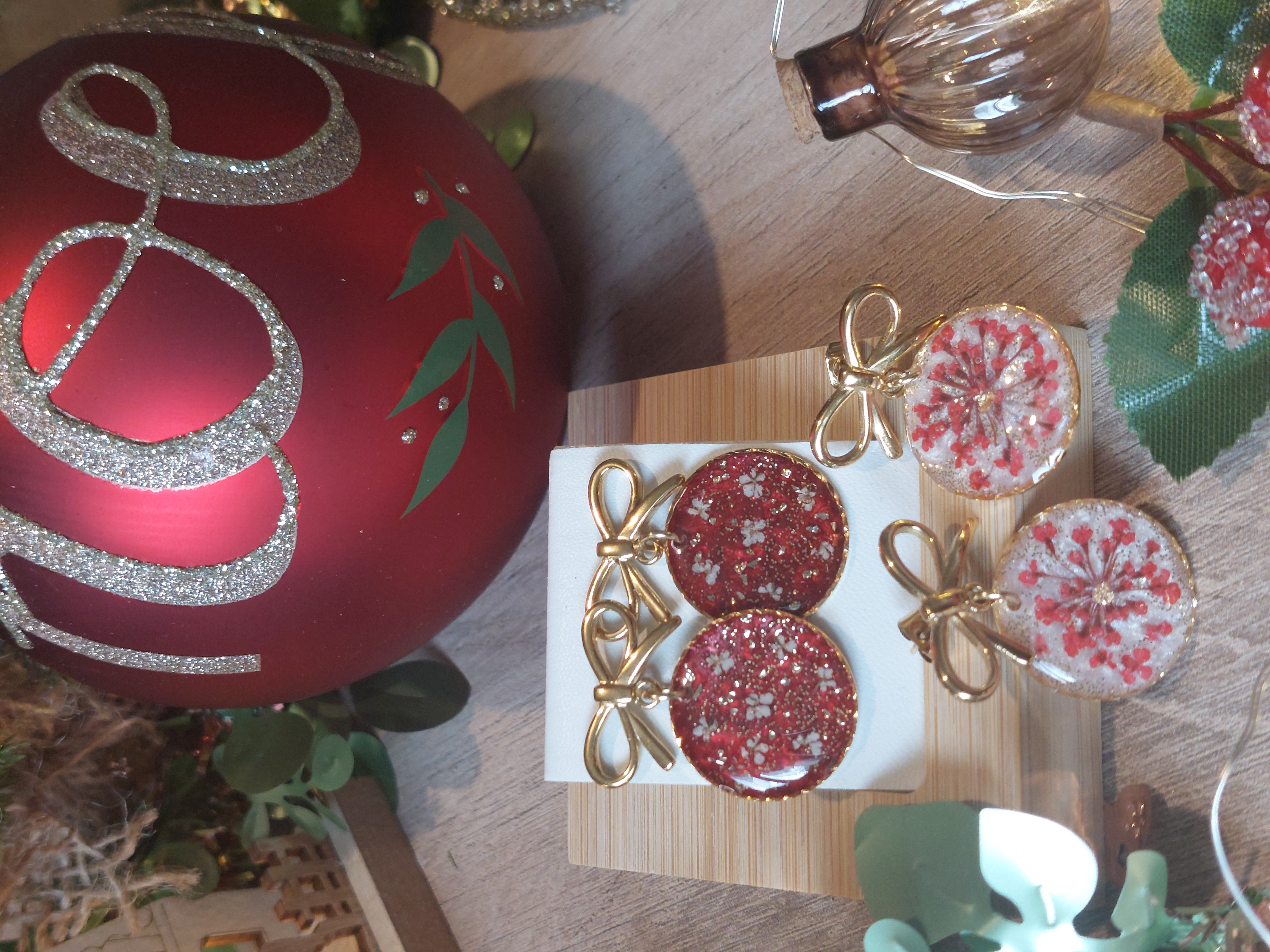 Boucles d'oreilles "Boules de Noël"