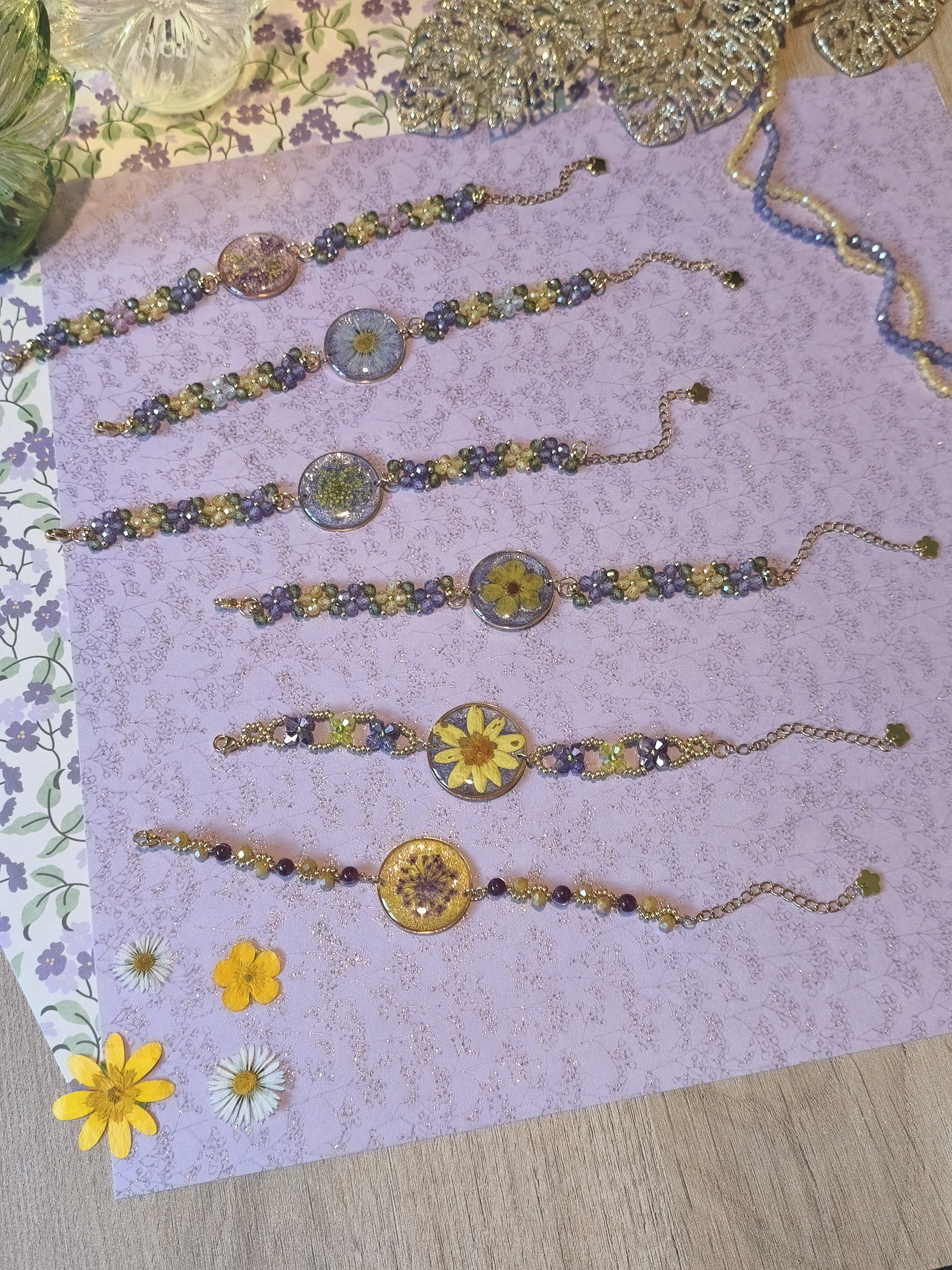 Bracelets Collection Purple & Yellow Spring