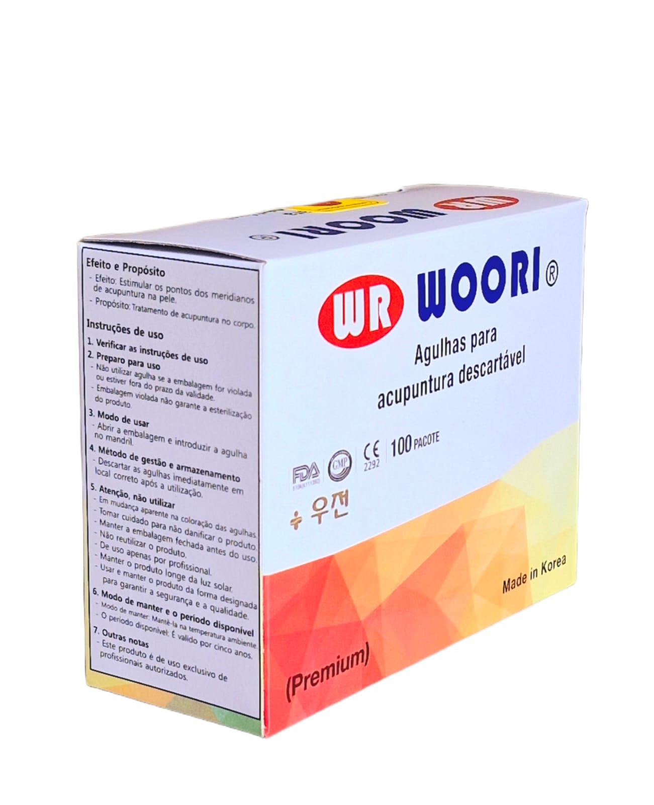 Agulhas para acupuntura Woori 0,25mm x 30mm com 1000 unidades