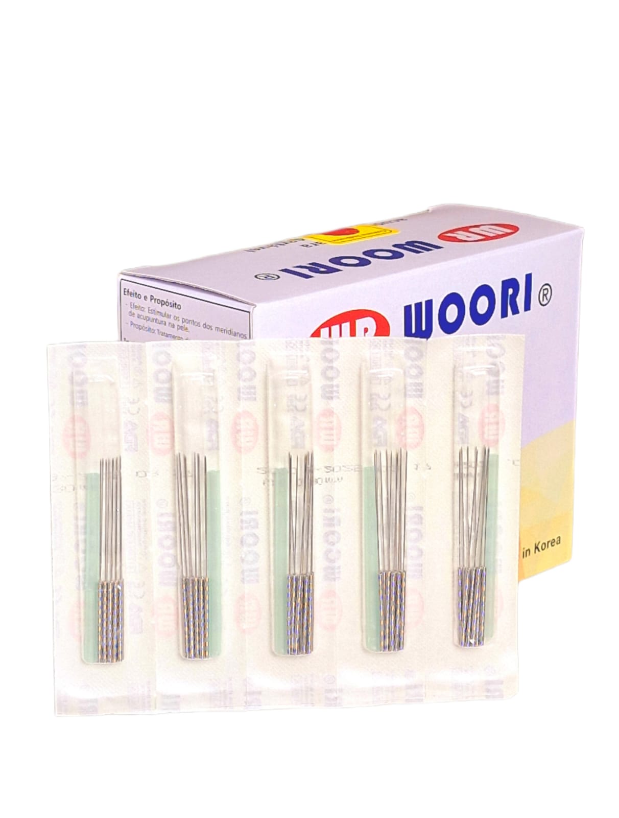 Agulhas para acupuntura Woori 0,25mm x 40mm com 1000 unidades