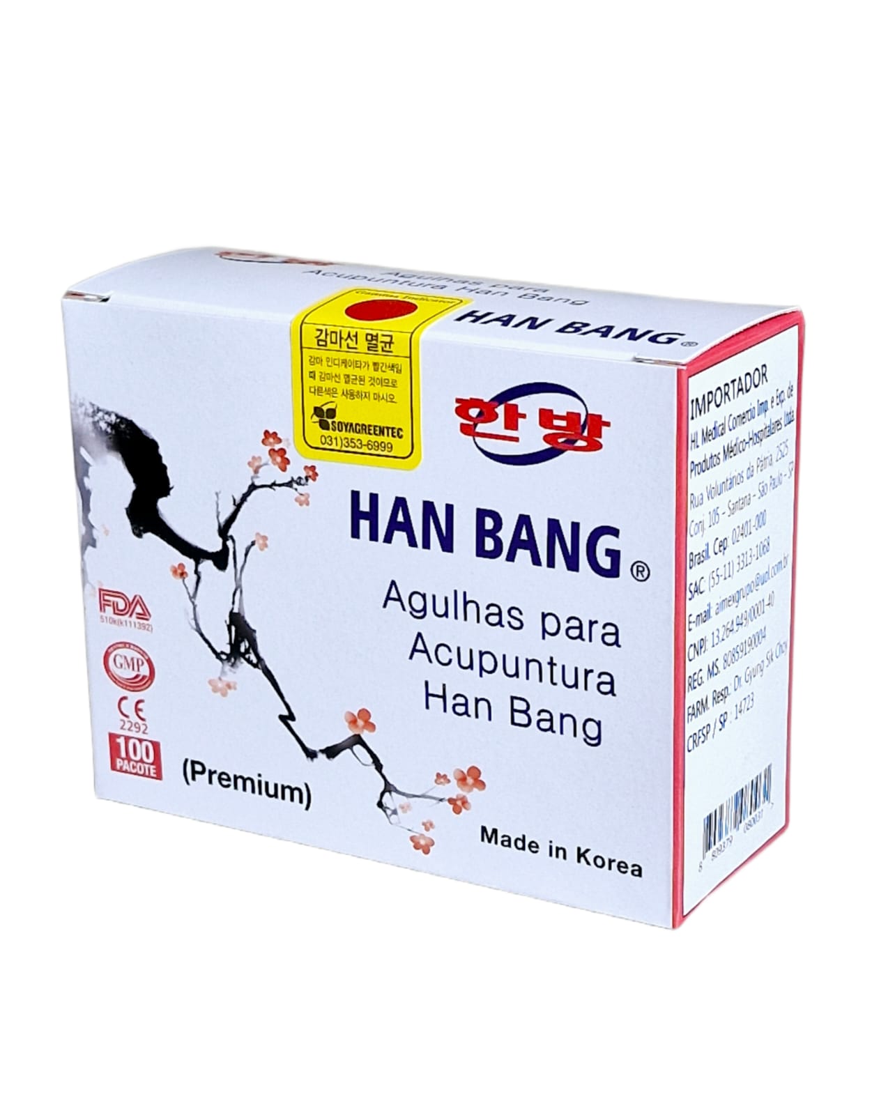Agulhas para acupuntura Han Bang 0,30mm x 30mm com 1000 unidades