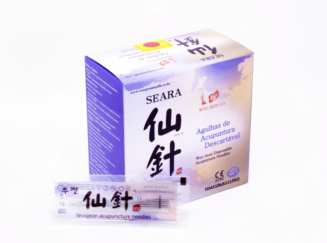 Agulhas para acupuntura Woo Jeon 0,30mm x 60mm com 1000 unidades