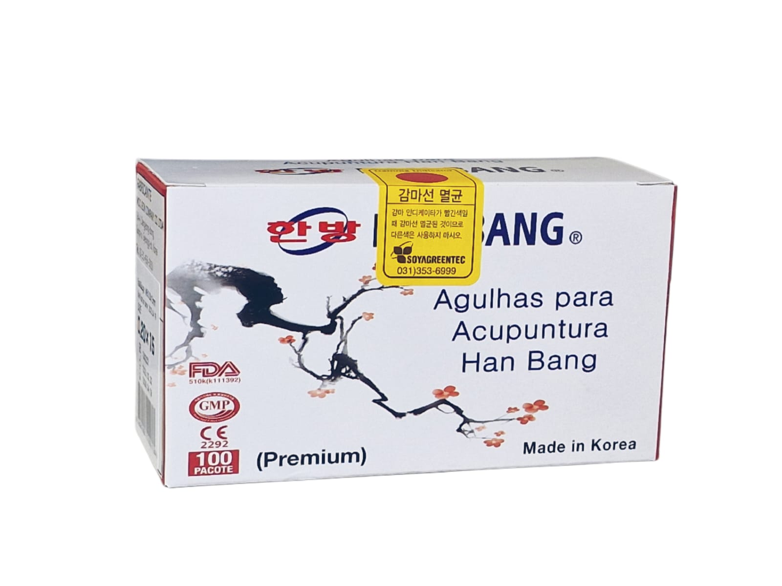 Agulhas para acupuntura Han Bang 0,20mm x 15mm com 1000 unidades